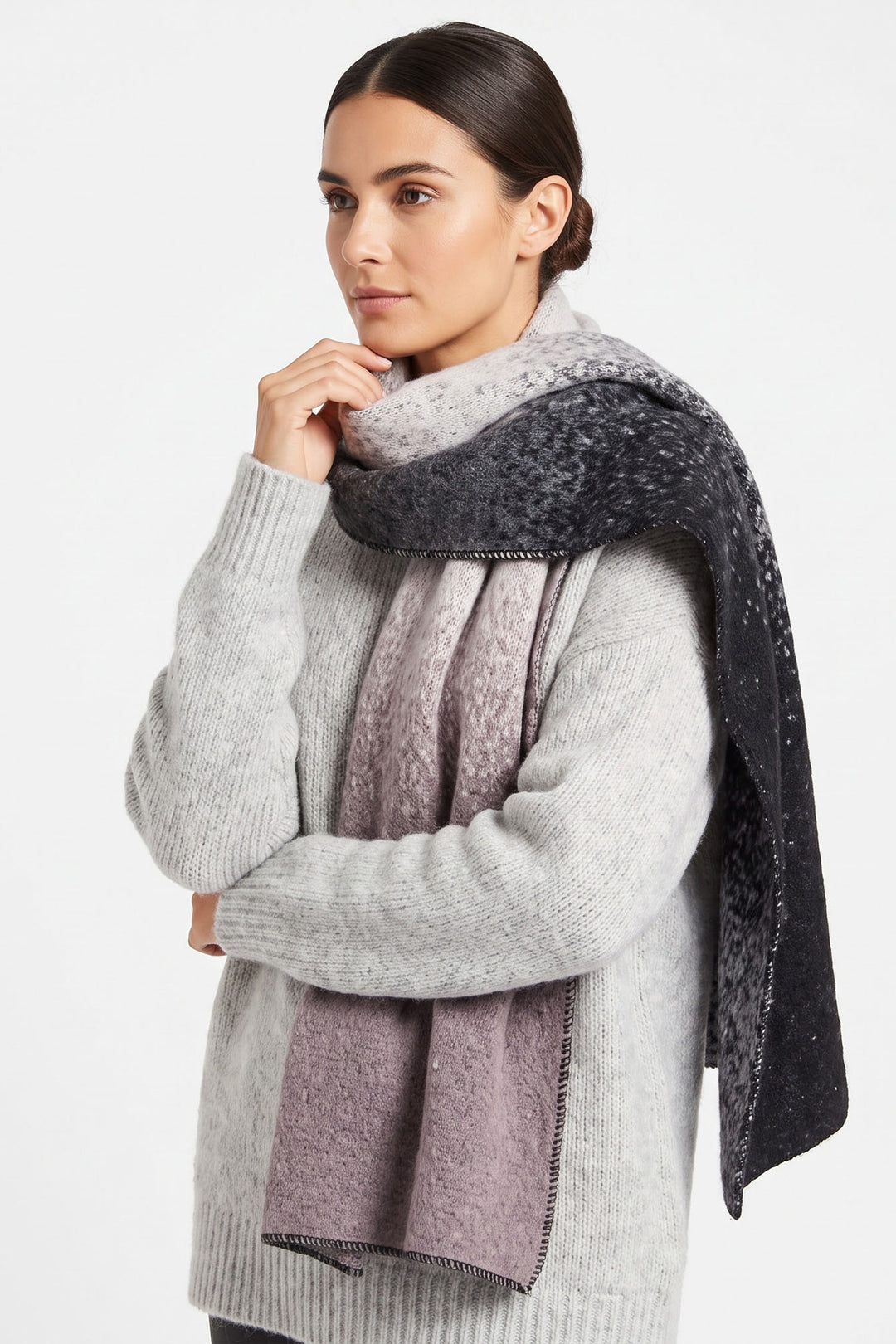Lia-Heavyweight-Scarf-Grey-Ombre-Colour-Block