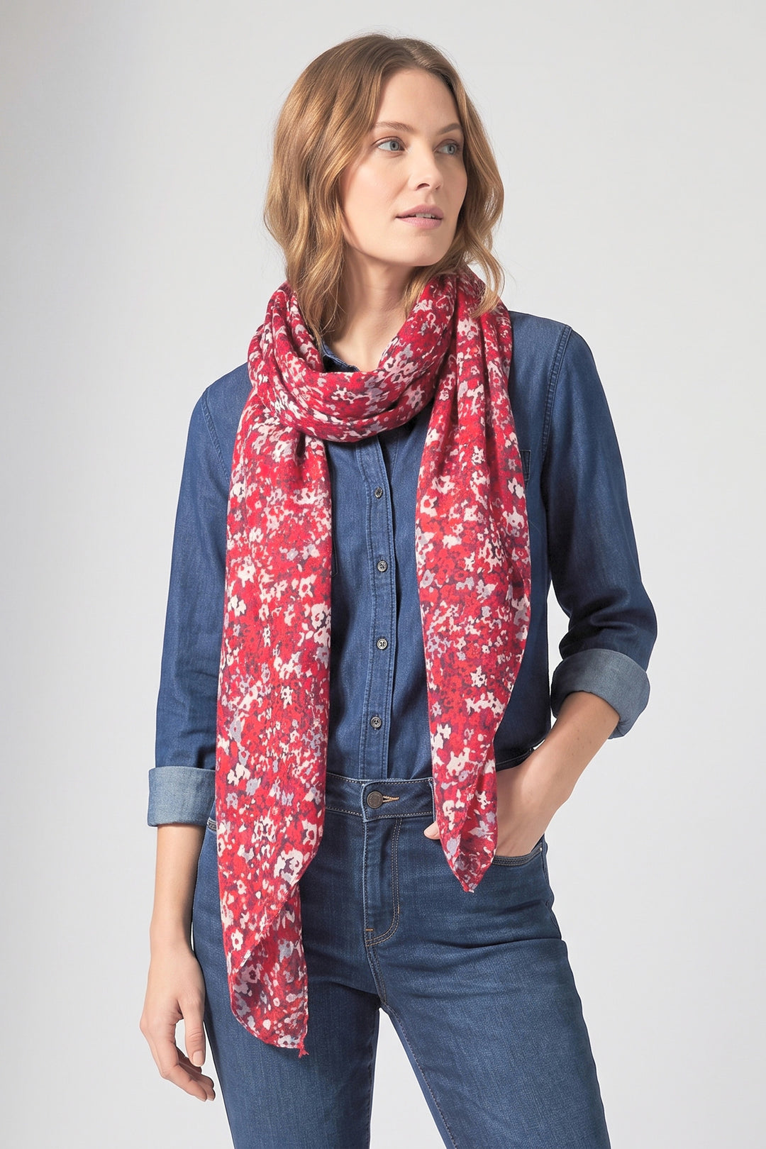 red-lightweight-floral-scarf