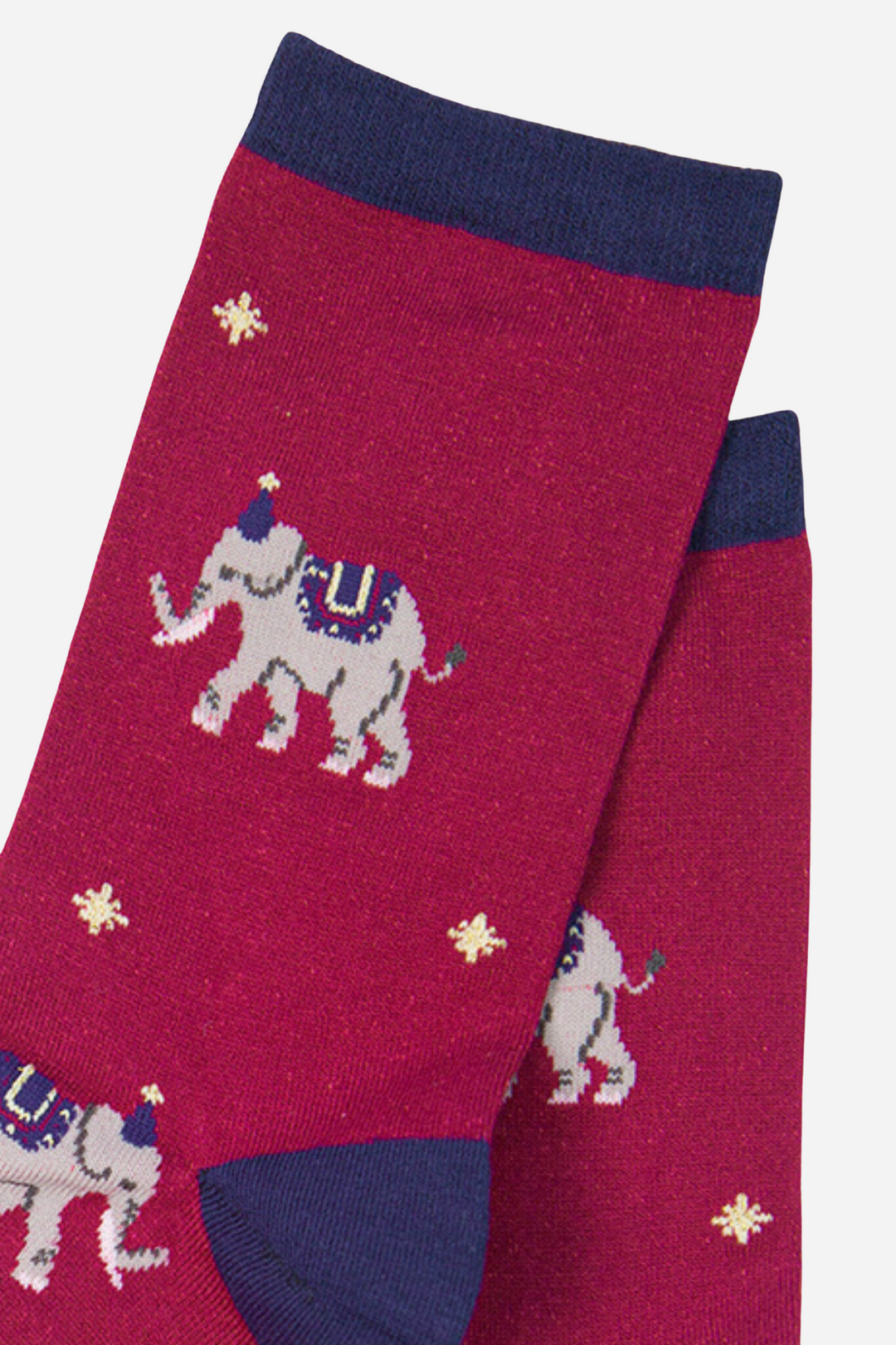 Women's Bamboo Socks - Pink, Party Elephant