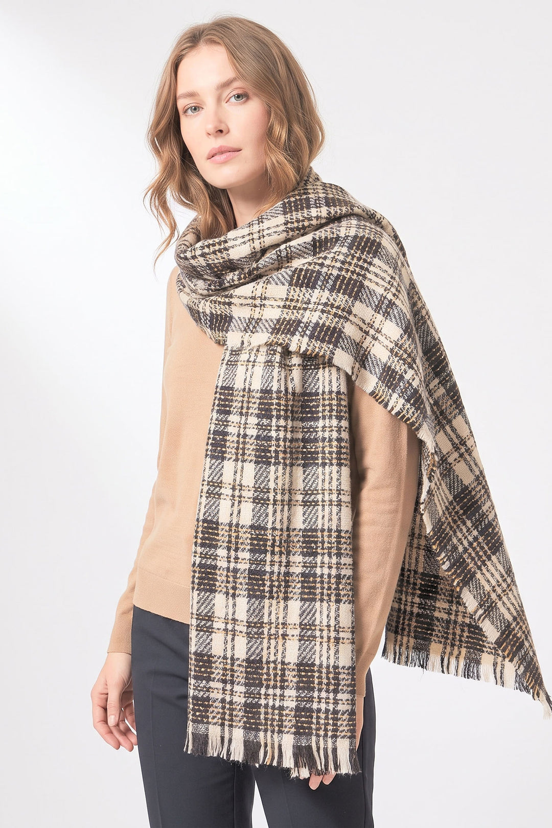 Mattie-Lightweight-Scarf-Black-Plaid-Check