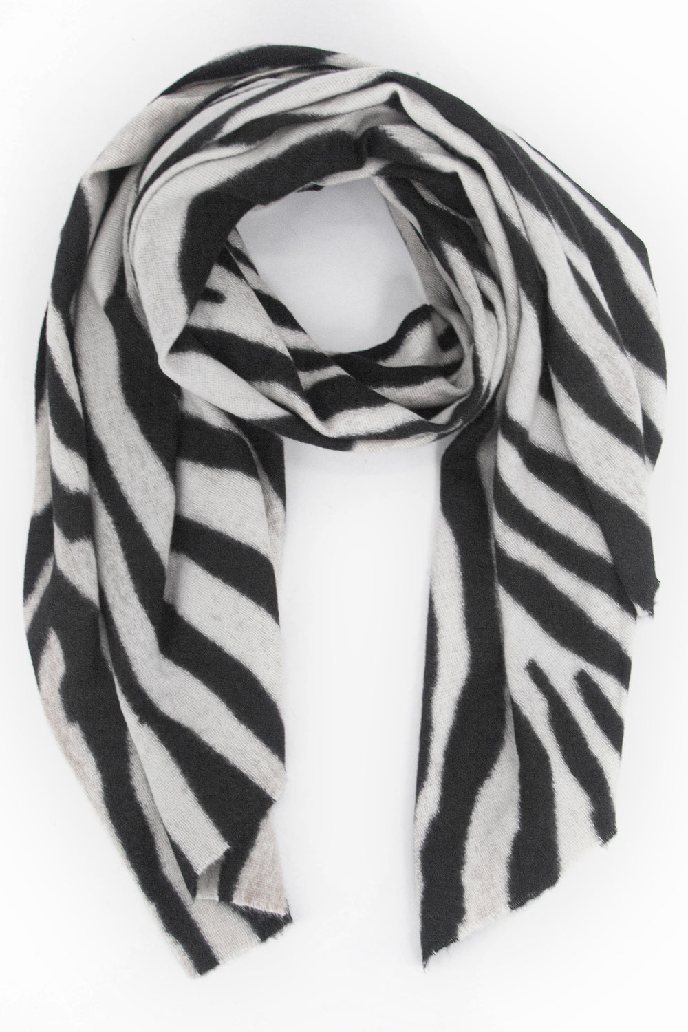 white and black zebra print lightweight scarf