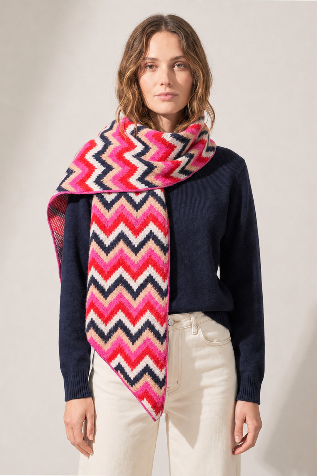 bobbie-red-zig-zag-heavyweight-scarf-pink-stripes