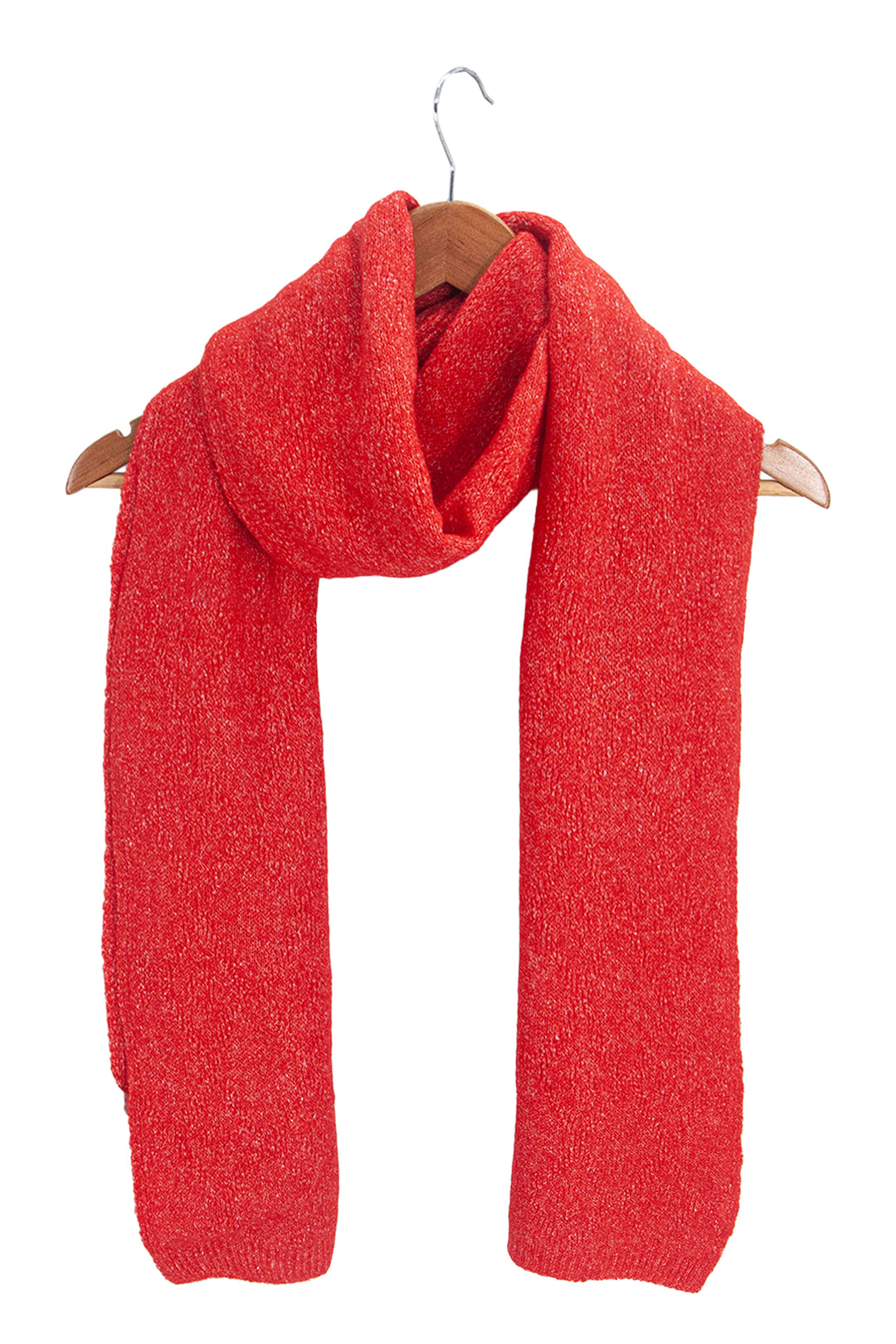 Plain Men's Wool Blend Heavyweight Scarf in Red