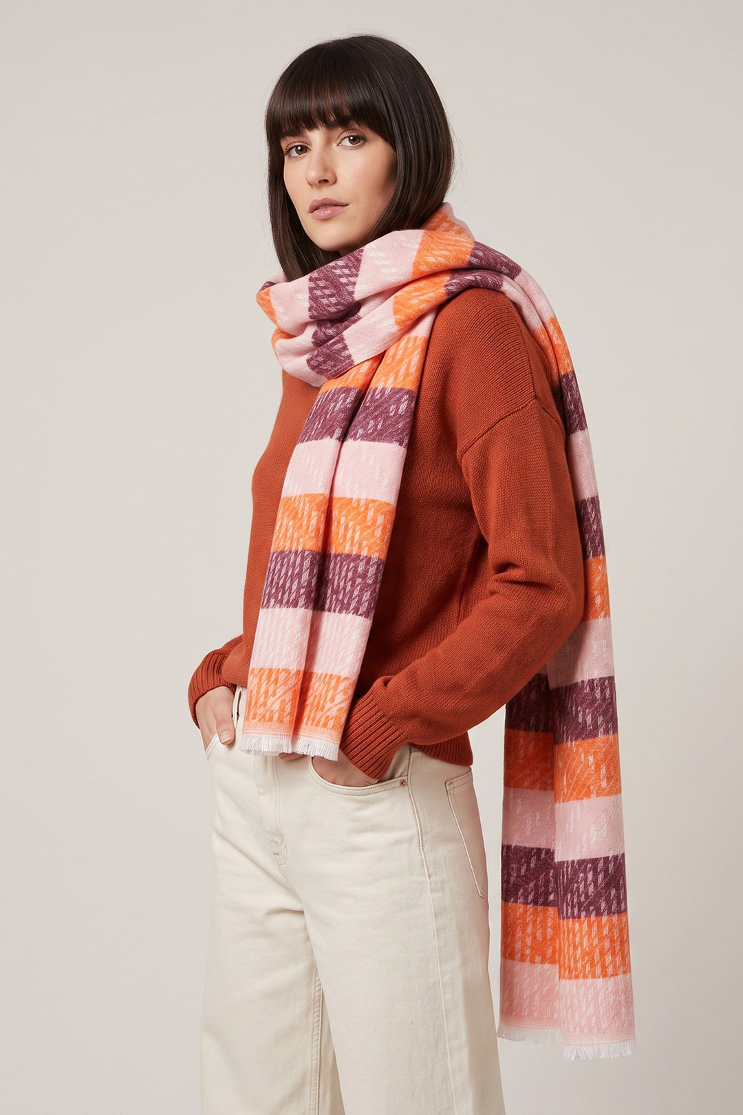 reed-orange-cream-stripe-heavyweight-scarf