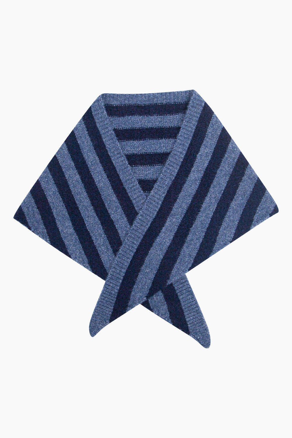 Striped-Triangle-Heavyweight-Scarf-in-Denim-Blue/Navy-Blue