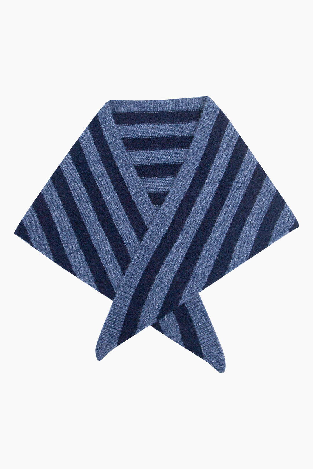 Striped-Triangle-Heavyweight-Scarf-in-Denim-Blue/Navy-Blue