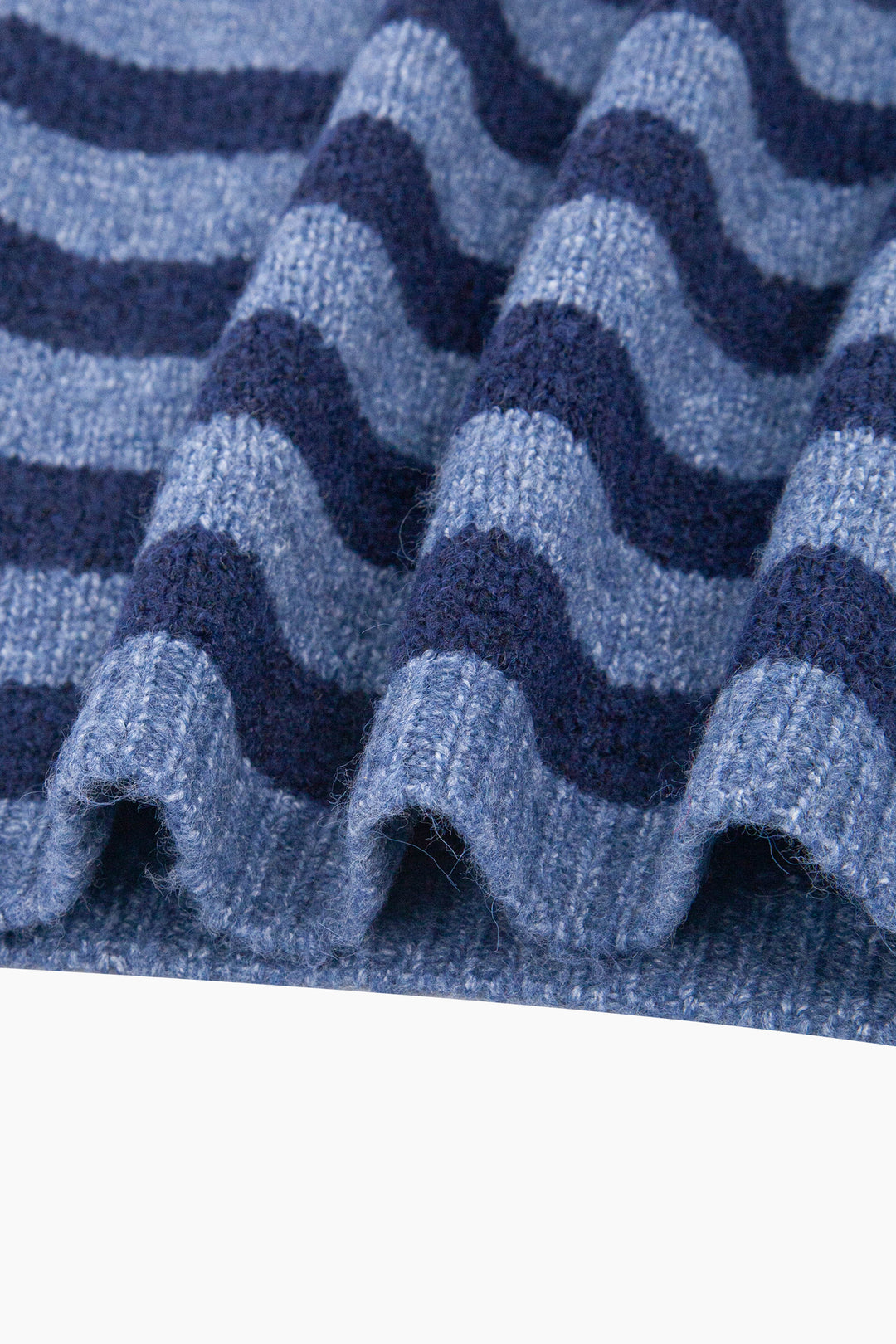 Striped-Triangle-Heavyweight-Scarf-in-Denim-Blue/Navy-Blue