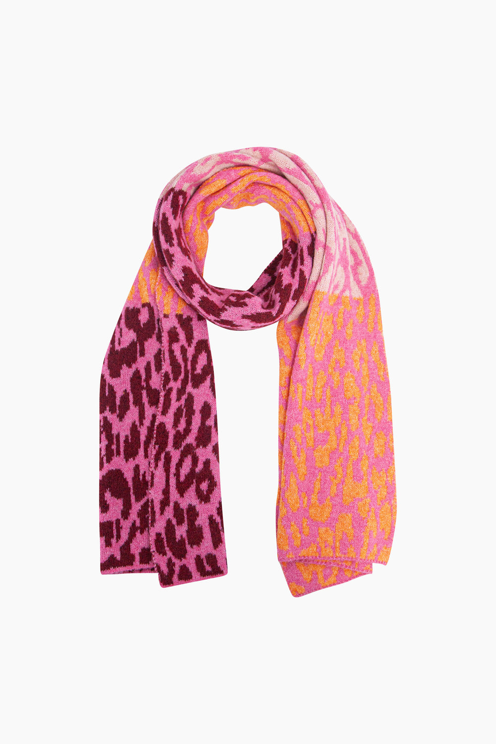 Colour-Block-Heavyweight-Scarf-in-Pink/Orange