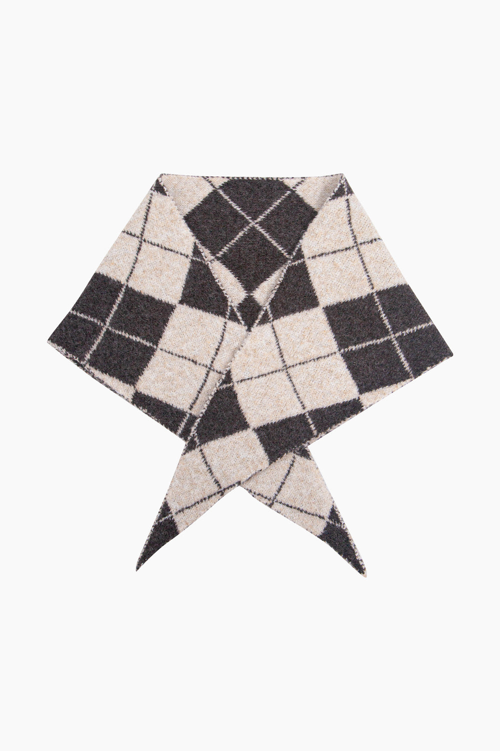 Traditional-Check-Triangle-Heavyweight-Scarf-in-Brown/Cream