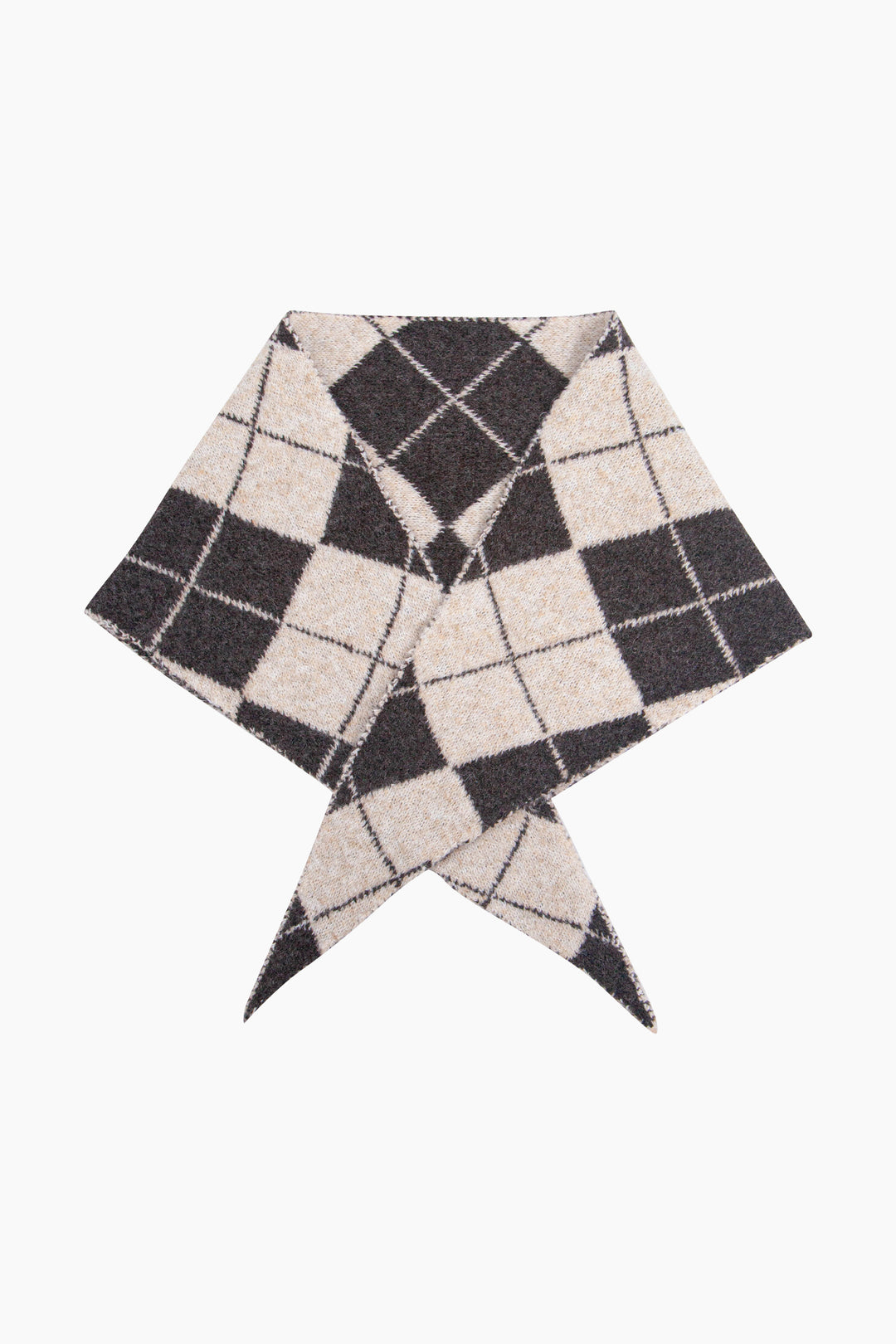 Traditional-Check-Triangle-Heavyweight-Scarf-in-Brown/Cream