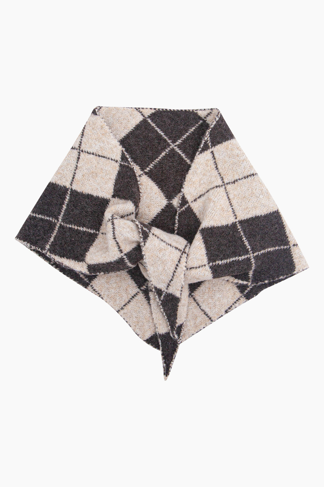 Traditional-Check-Triangle-Heavyweight-Scarf-in-Brown/Cream