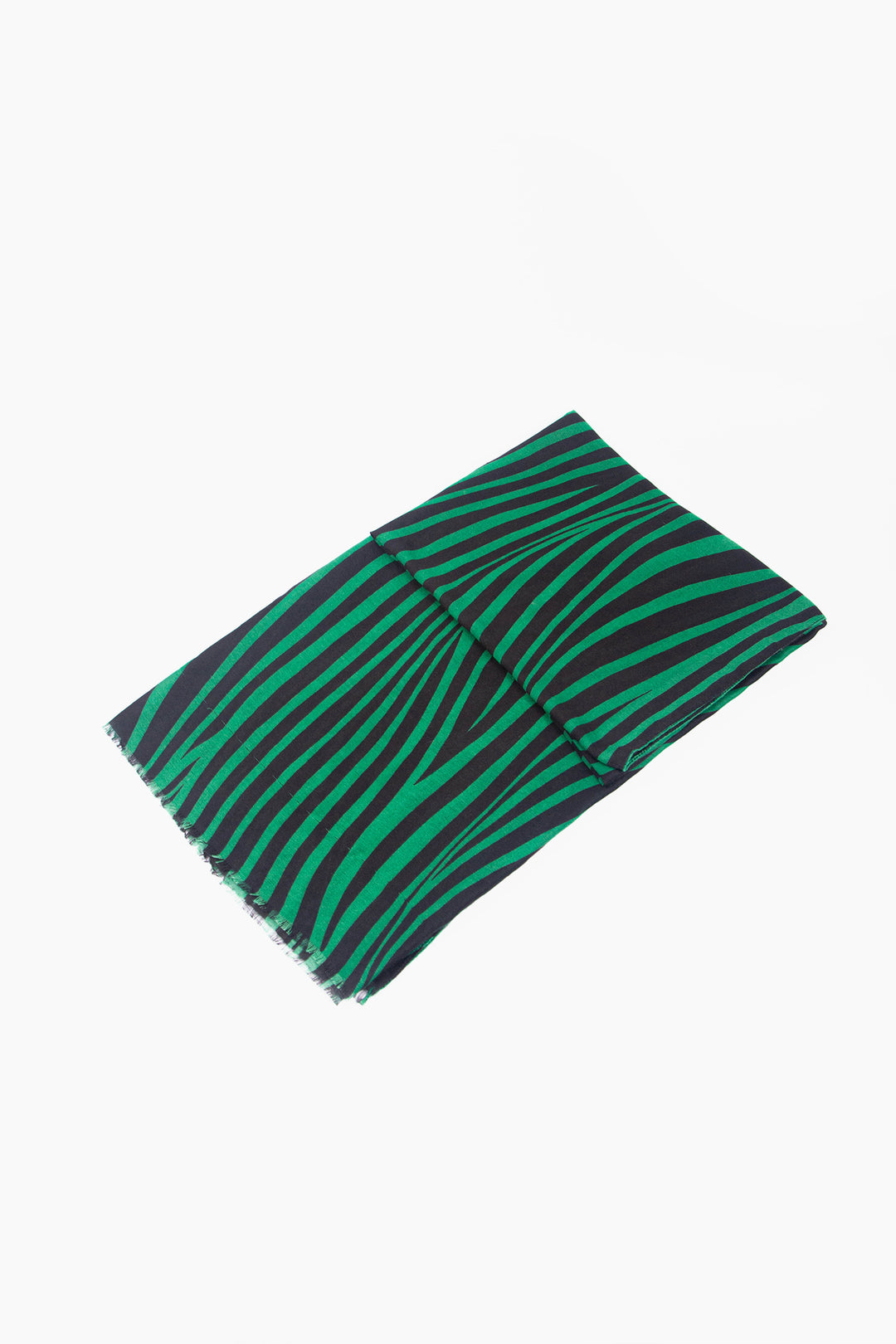 Green Two Tone Wave Print Scarf