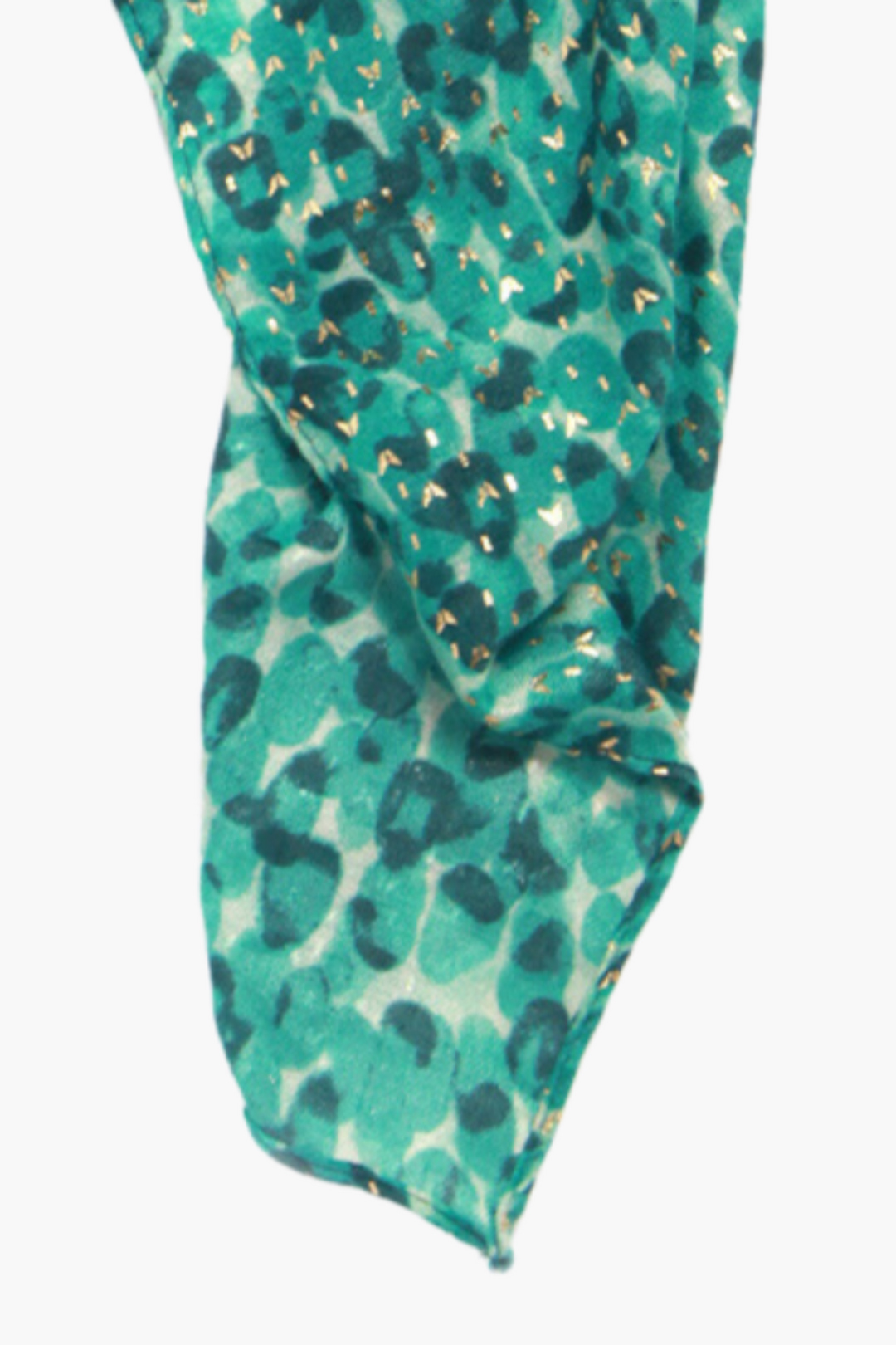 Green Abstract Animal Print with Gold Foil Details