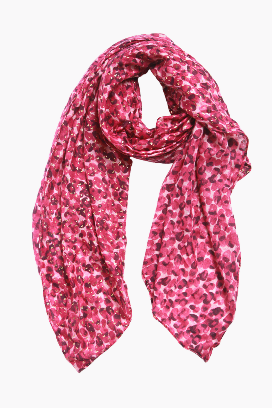 Fuchsia Abstract Animal Print with Gold Foil Details