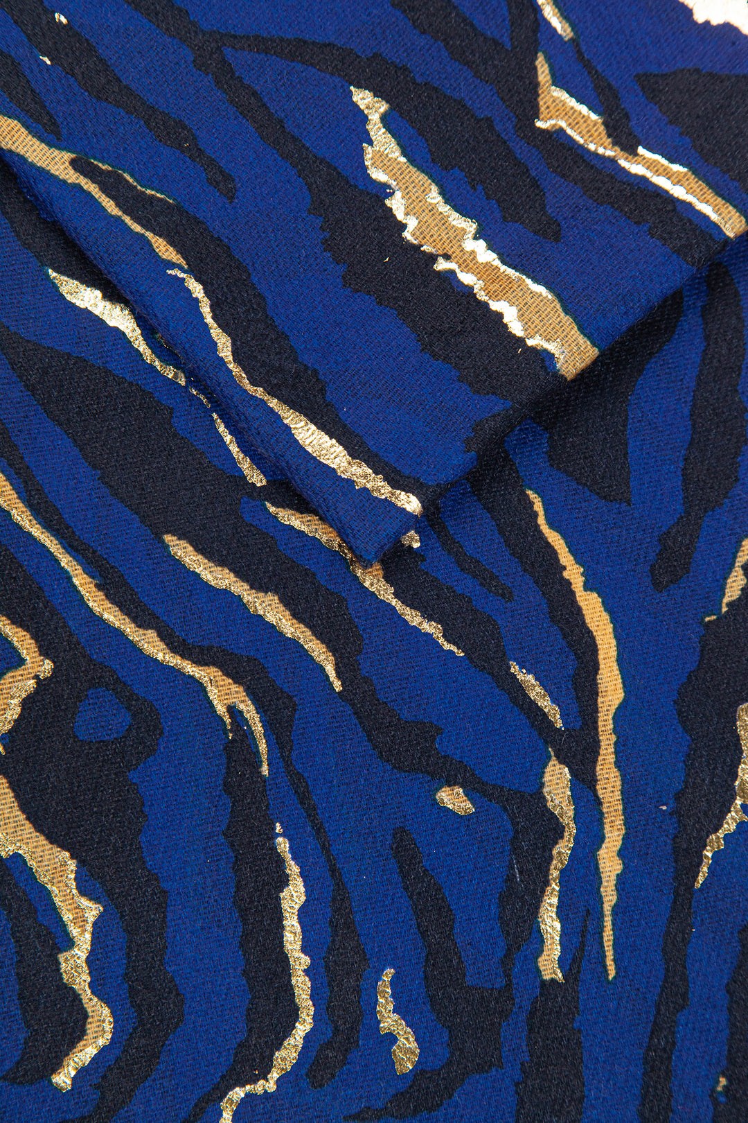 Navy Blue Abstract Zebra Print Lightweight Scarf