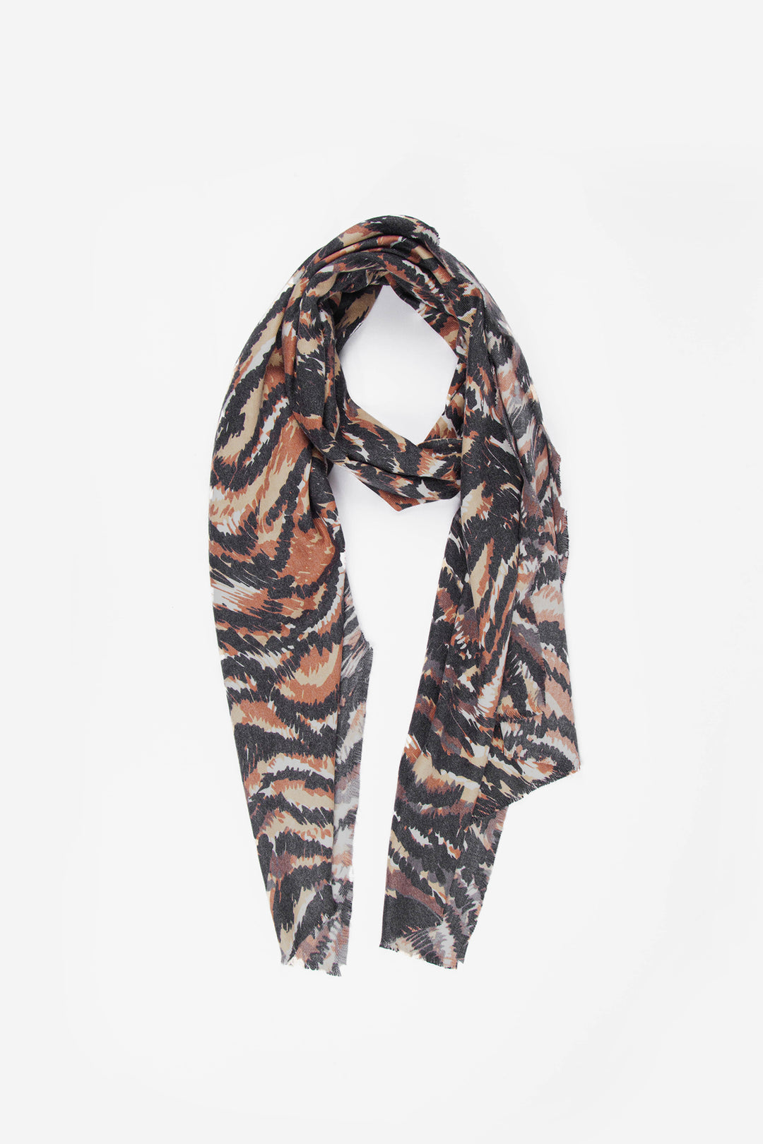 Neutral Painted Animal Stripe Scarf