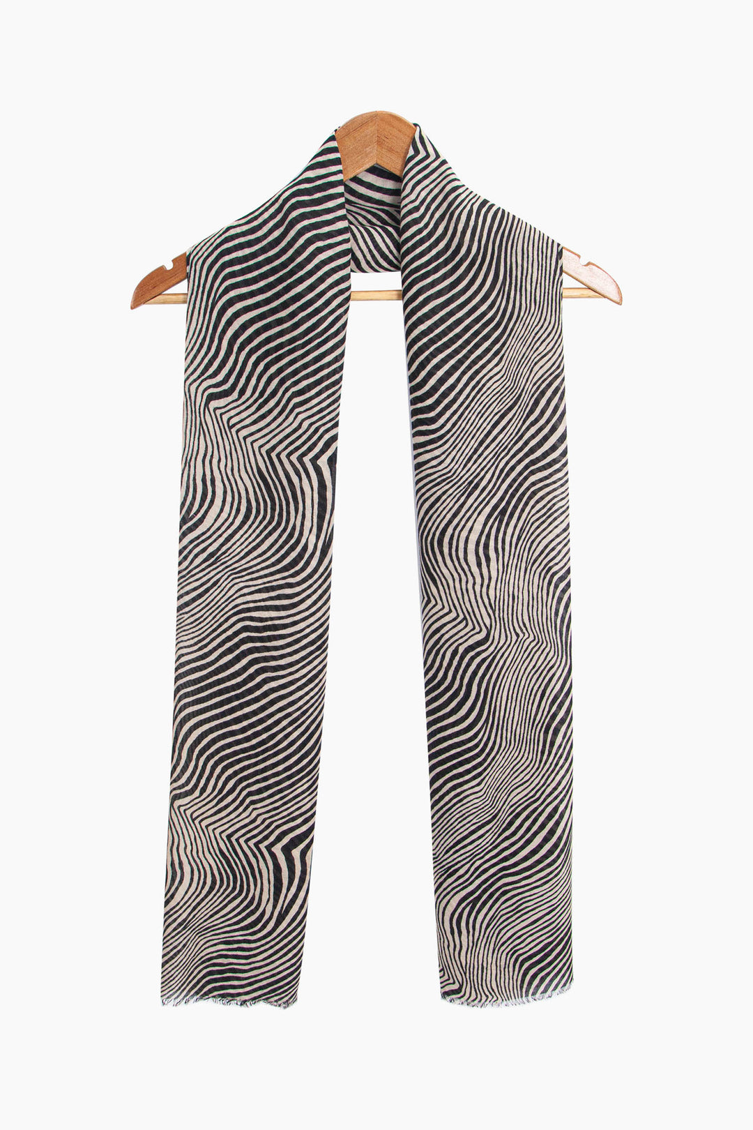 phoenix-lightweight-scarf-cream-zebra-print-draped-around-coat-hanger