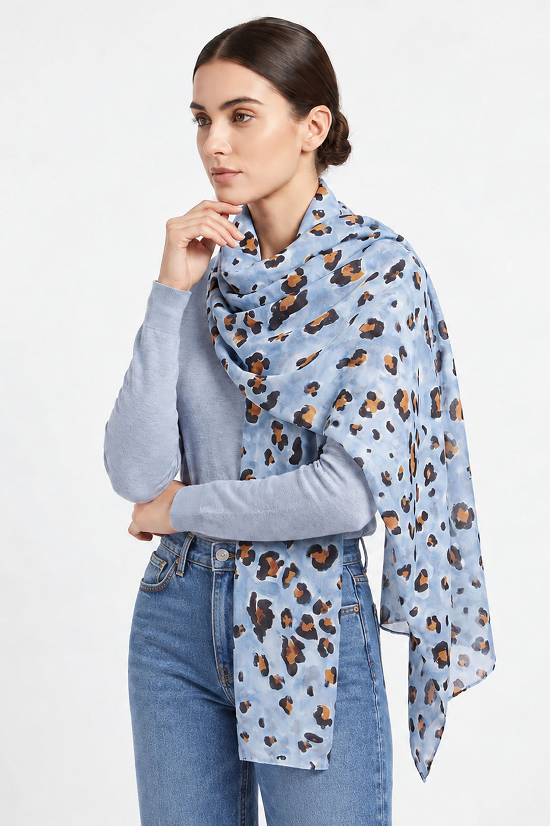Raya-Lightweight-Scarf-Blue-Leopard-Print