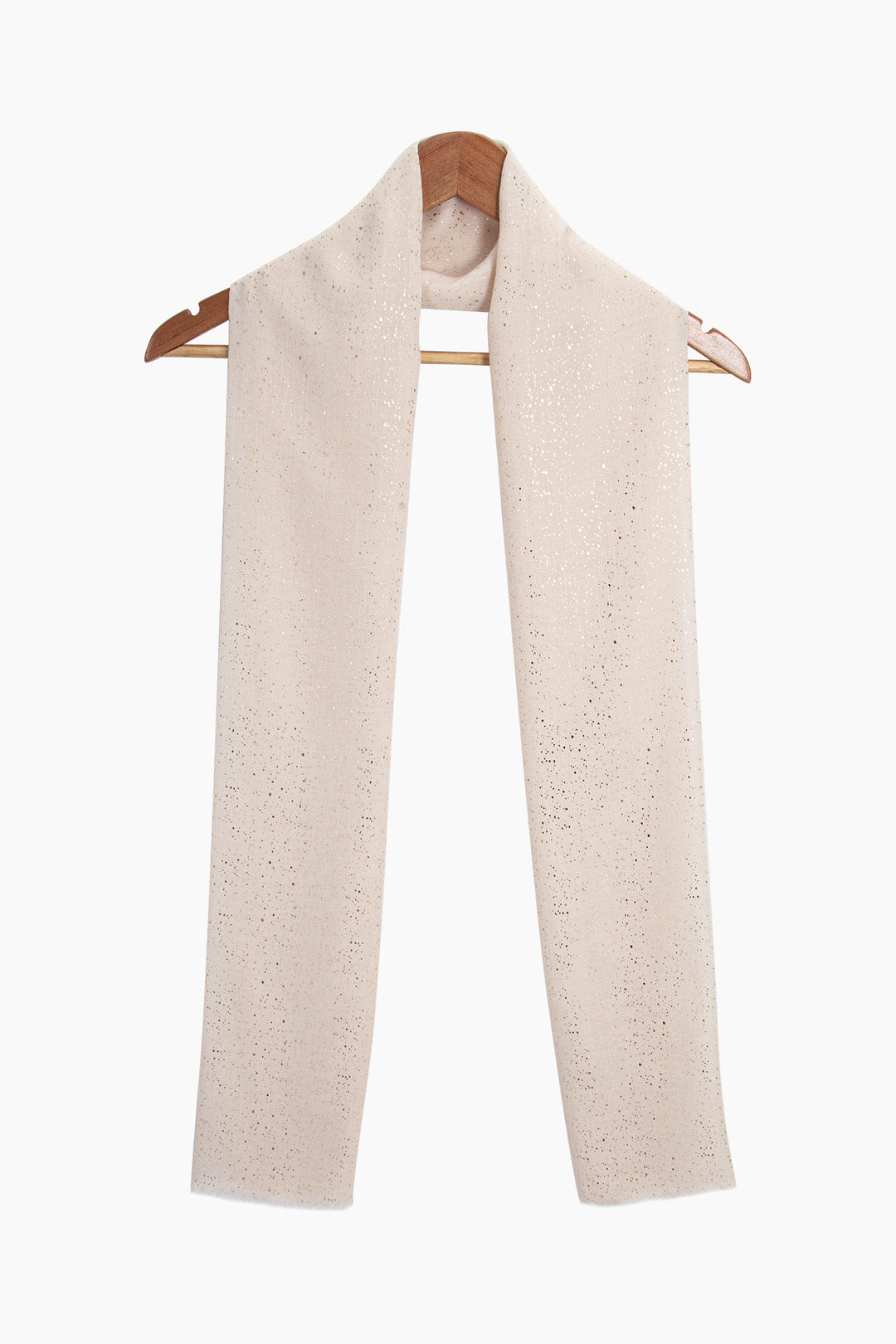 marisol-lightweight-scarf-cream-glitter-draped-around-a-coat-hanger