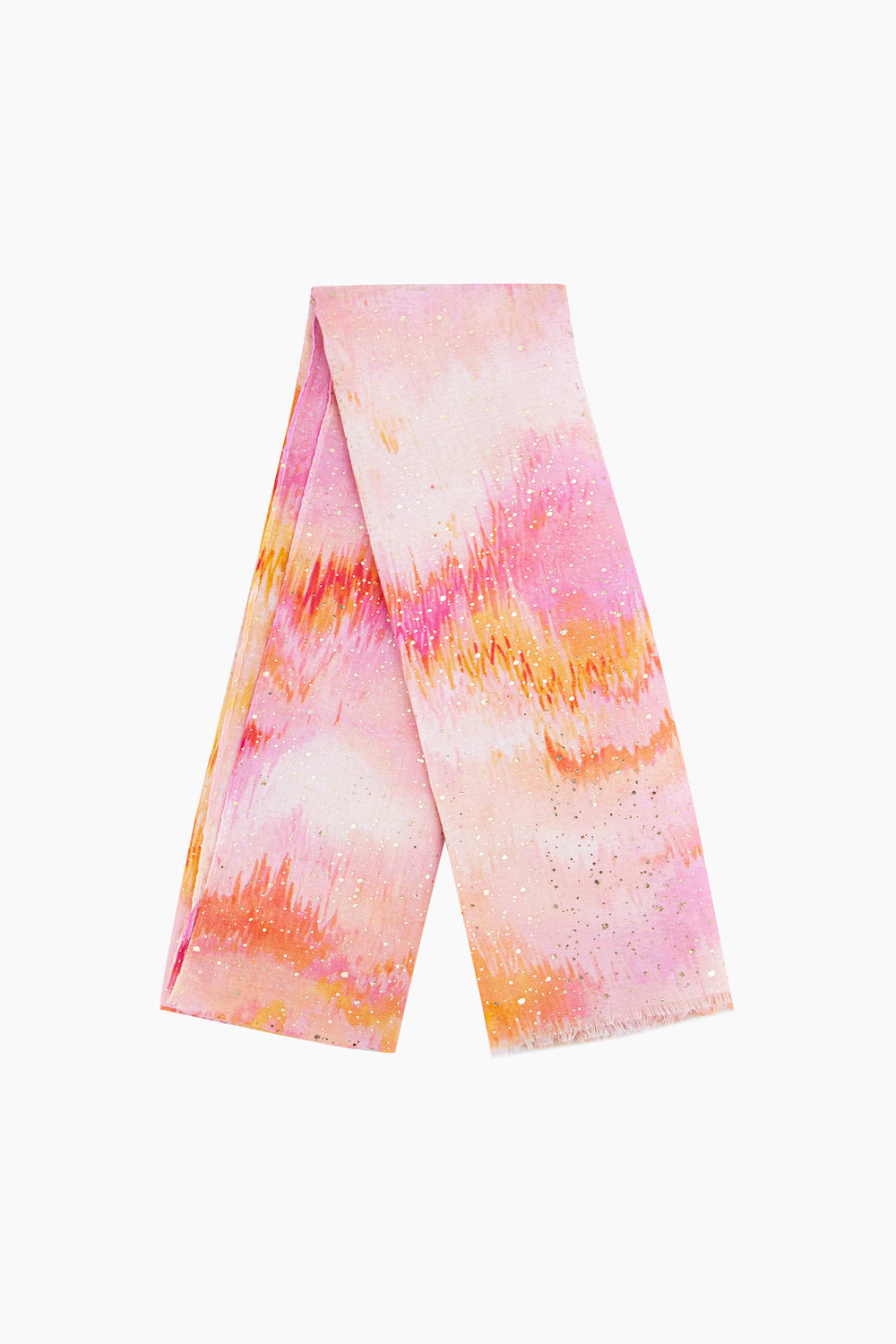 aurora-lightweight-scarf-pink-ombre-metallic-folded-pattern-covers-design-gold-foil-flecks