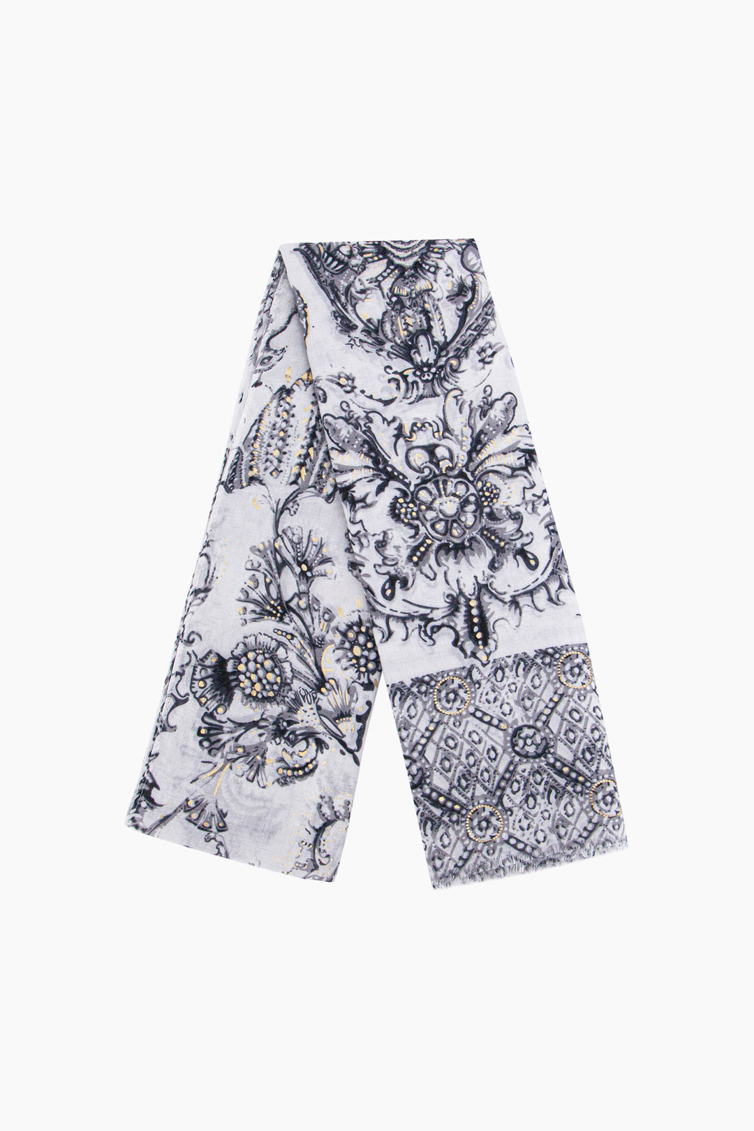 violet-lightweight-scarf-black-vintage-floral-print-folded