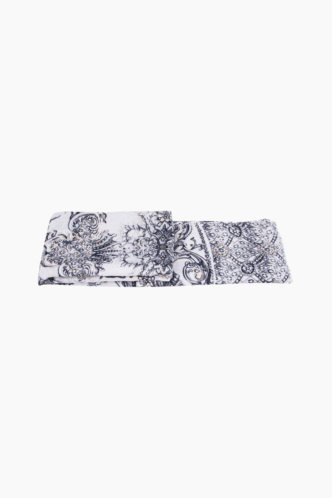 violet-lightweight-scarf-black-vintage-floral-print-folded-summer-weight