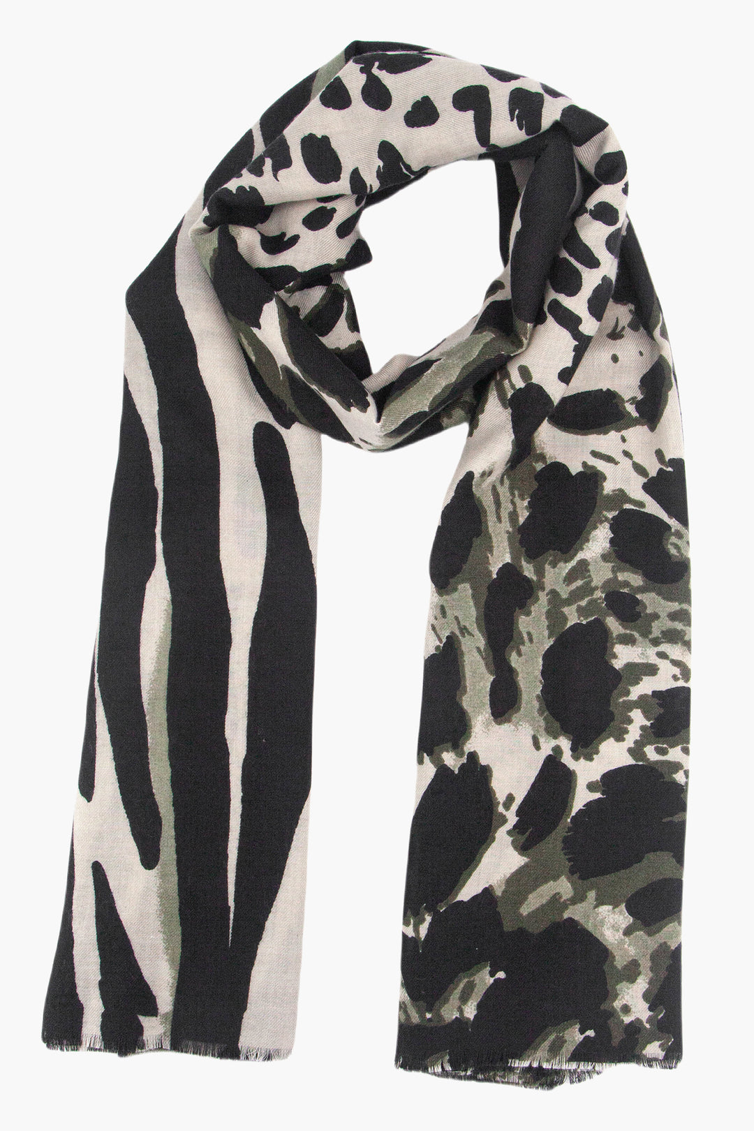 mabel-khaki-animal-print-lightweight-scarf-green