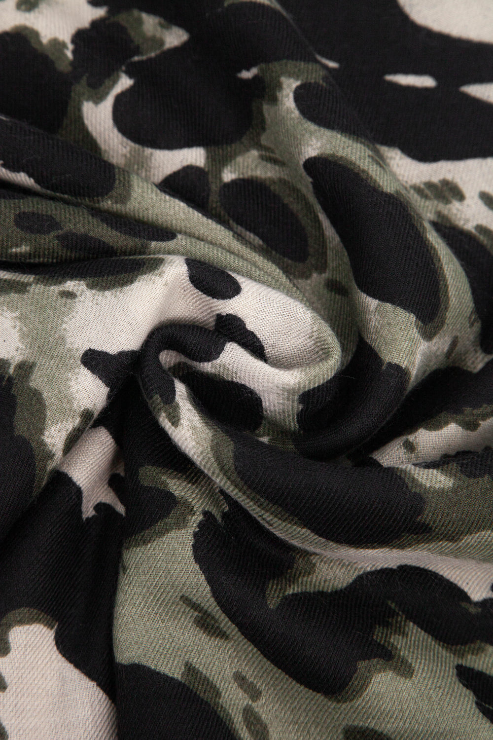 mabel-khaki-animal-print-lightweight-scarf-close-up-material