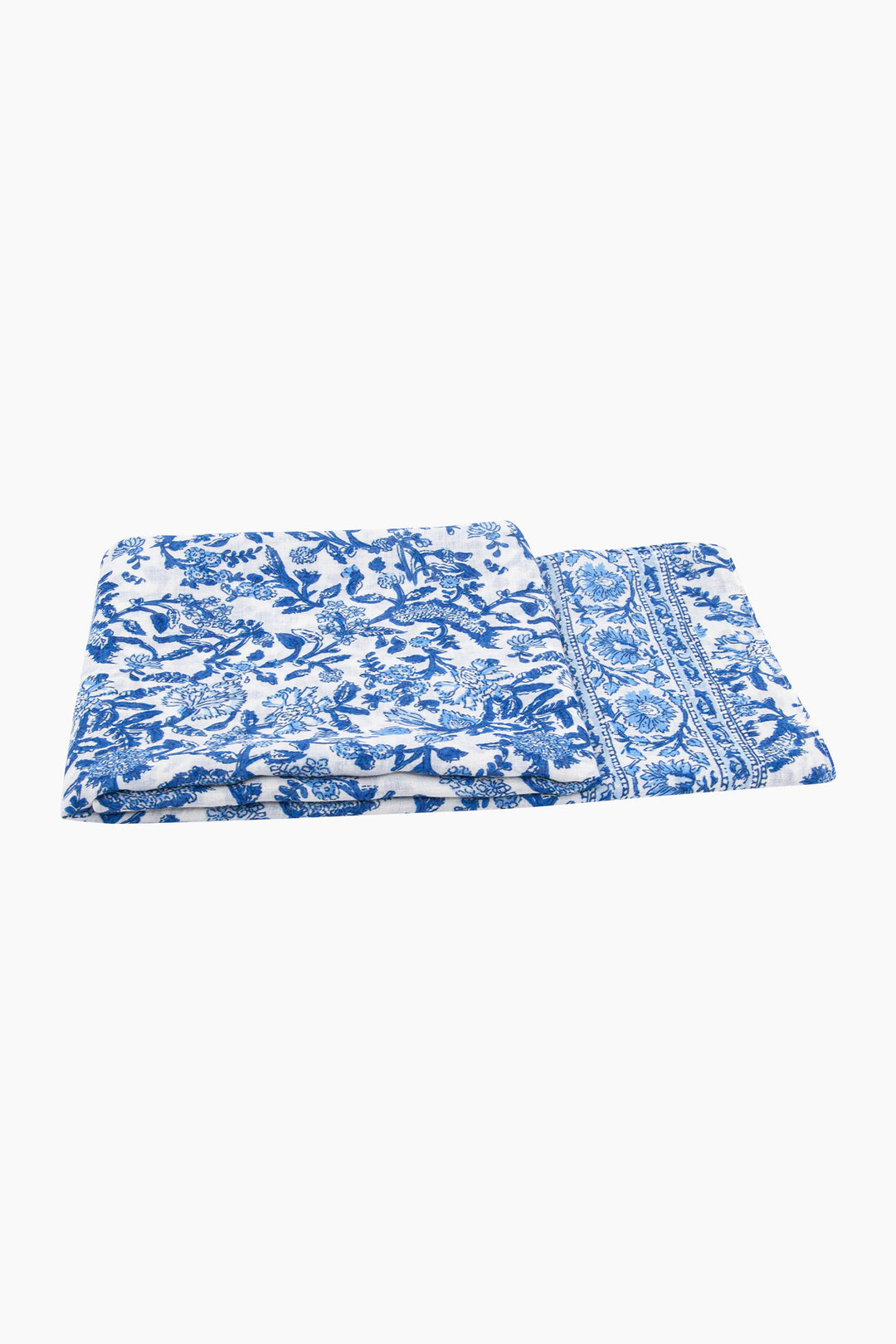 Delicate-Floral-Lightweight-Scarf-in-Navy-Blue-Folded-Flat