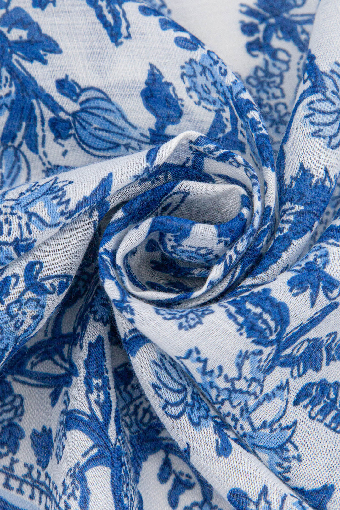 Delicate-Floral-Lightweight-Scarf-in-Navy-Blue-Closeup