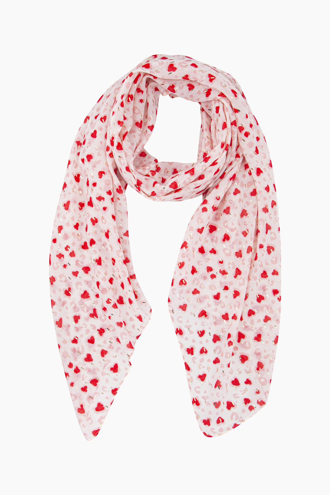 Heart-Print-Lightweight-Scarf-in-Red-Front