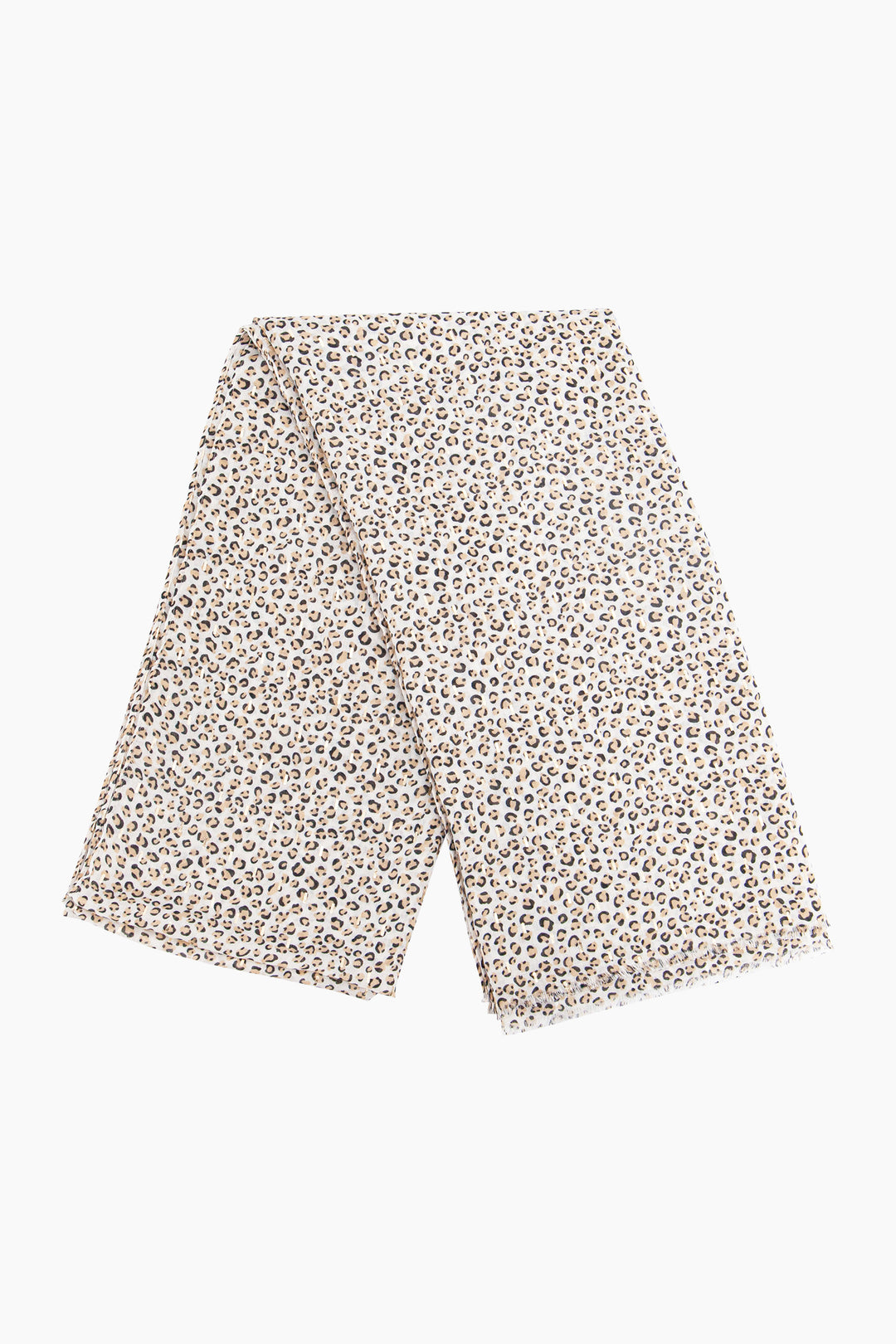 Leopard-Print-Lightweight-Scarf-in-Cream-Folded