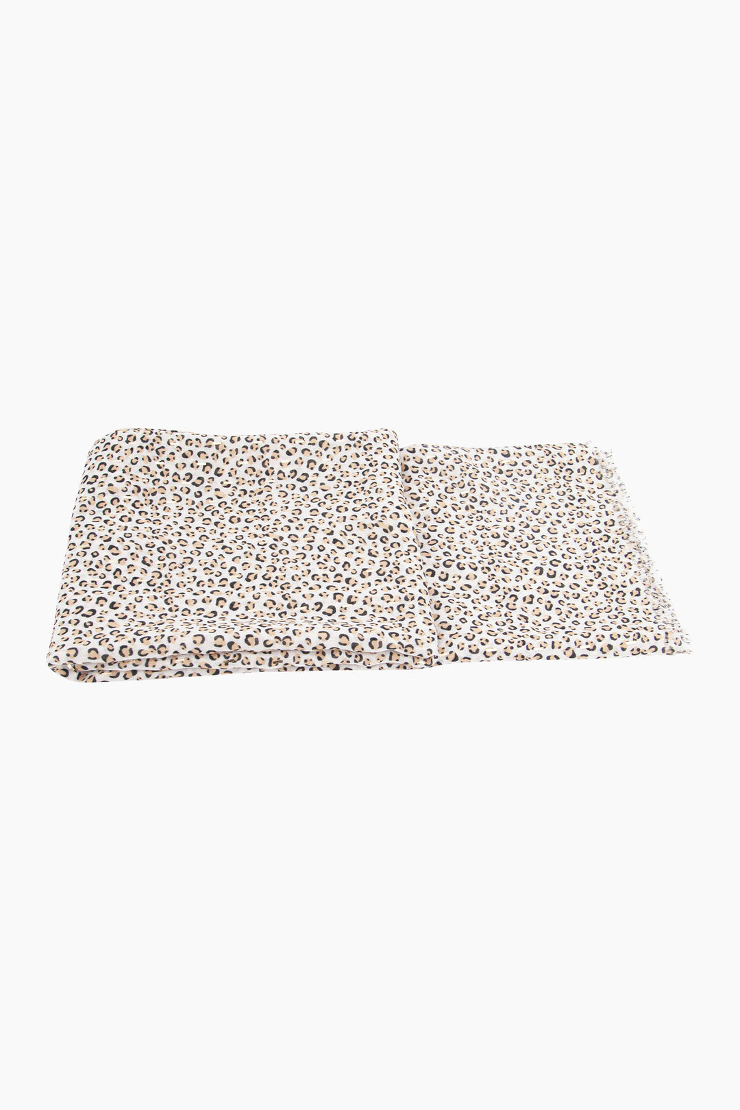 Leopard-Print-Lightweight-Scarf-in-Cream-Folded-Flat