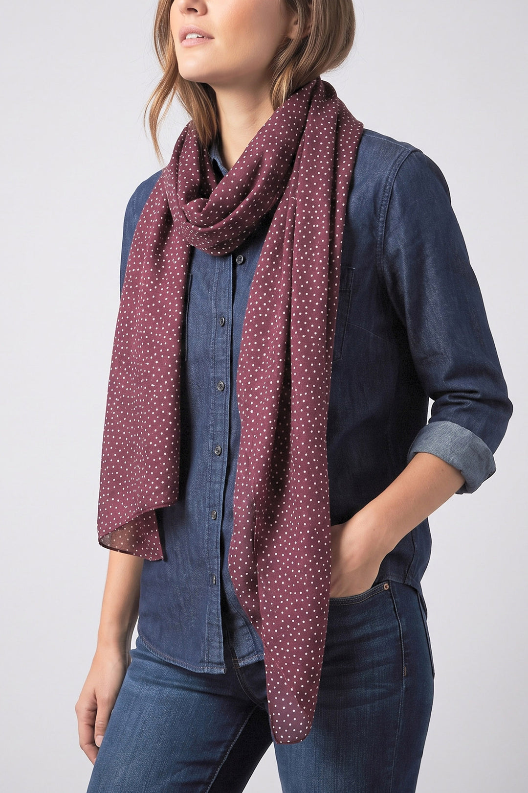 Multi-Spot-Lightweight-Scarf-in-Berry