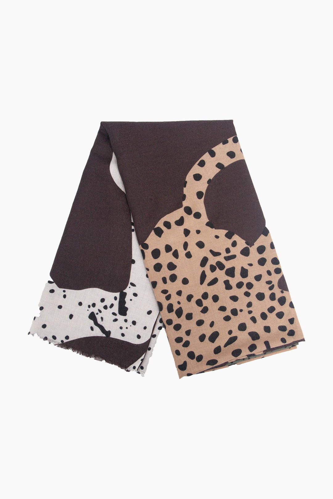 Animal-Spot-Lightweight-Scarf-in-Brown