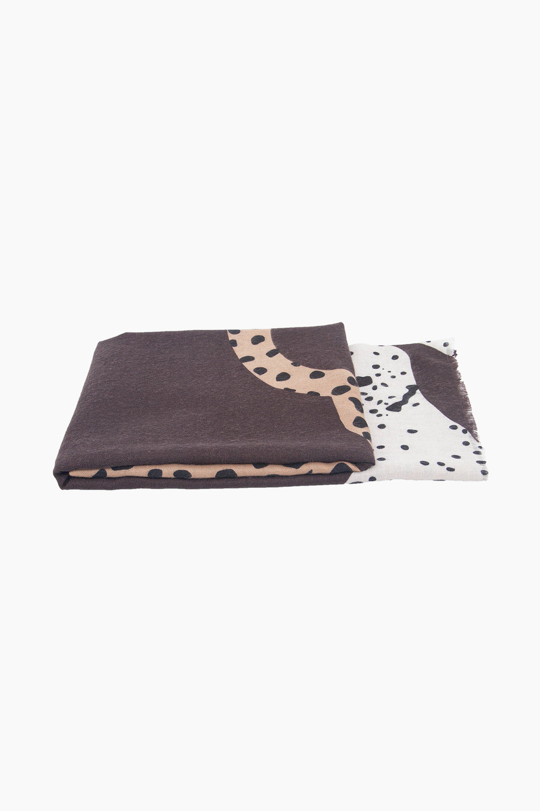 Animal-Spot-Lightweight-Scarf-in-Brown
