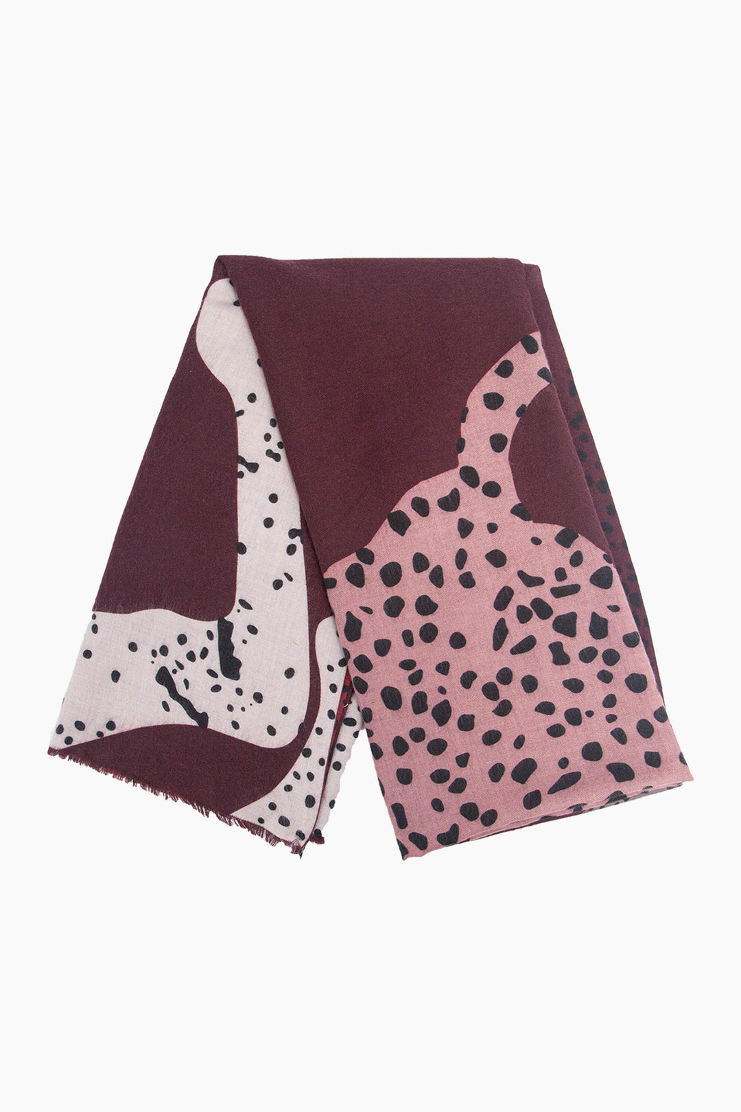 Animal-Spot-Lightweight-Scarf-in-Berry