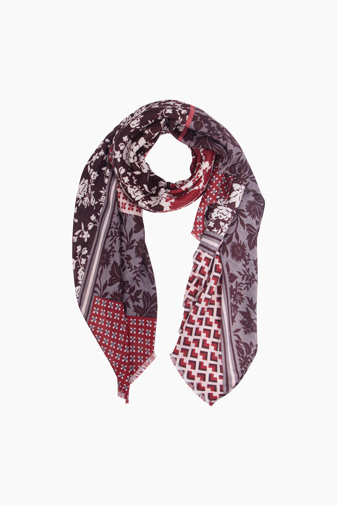 Floral-Print-Lightweight-Scarf-in-Red