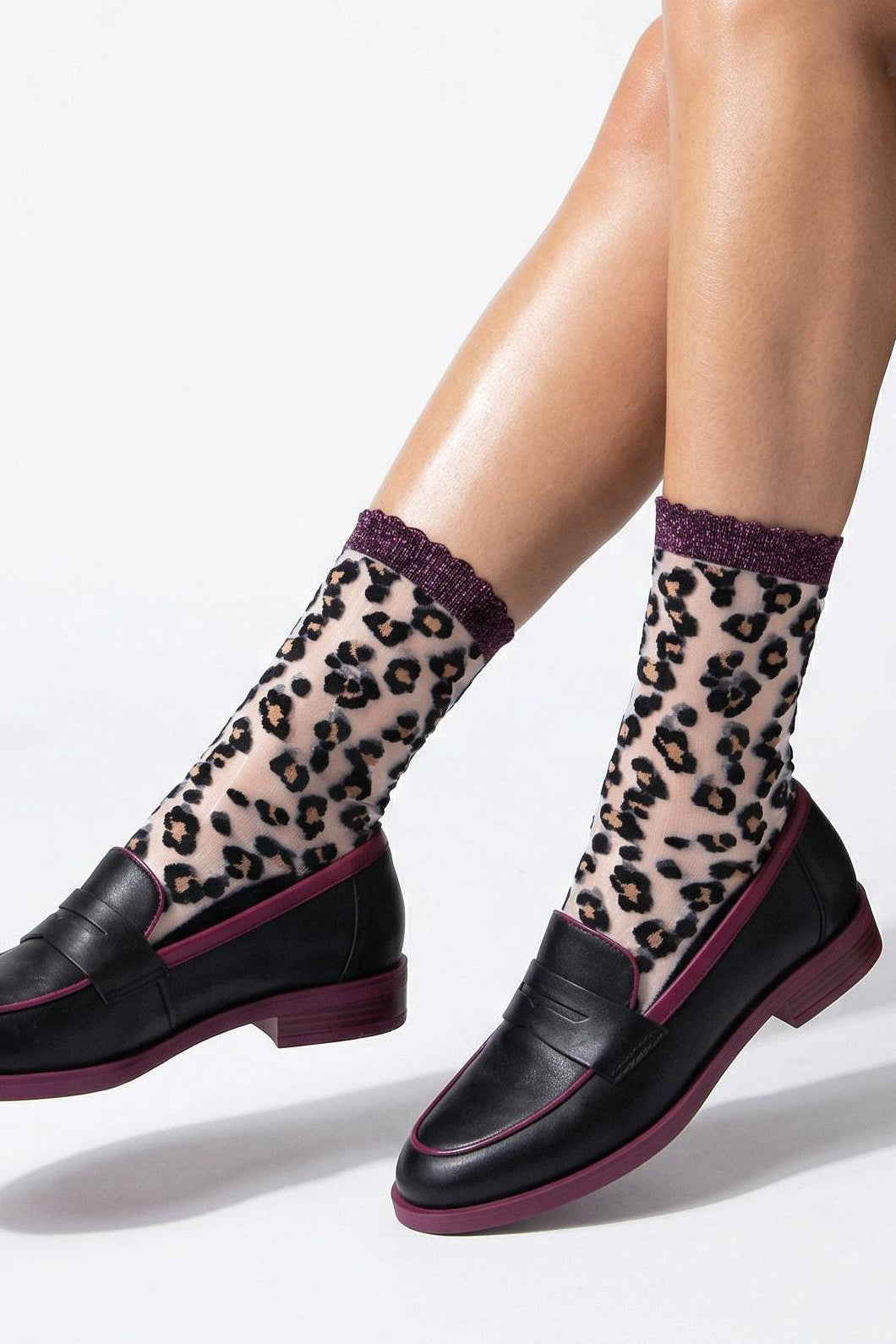 Leopard-Print-Combed-Cotton-Sheer-Pop-Socks-in-Black