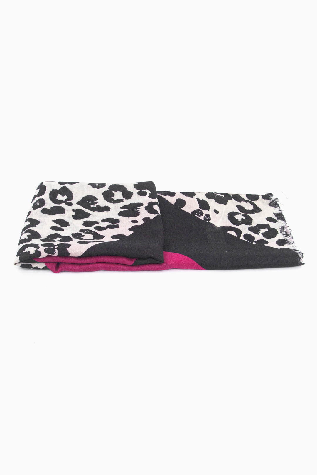 Patricia Lightweight Scarf - Fuchsia, Colour Block Leopard