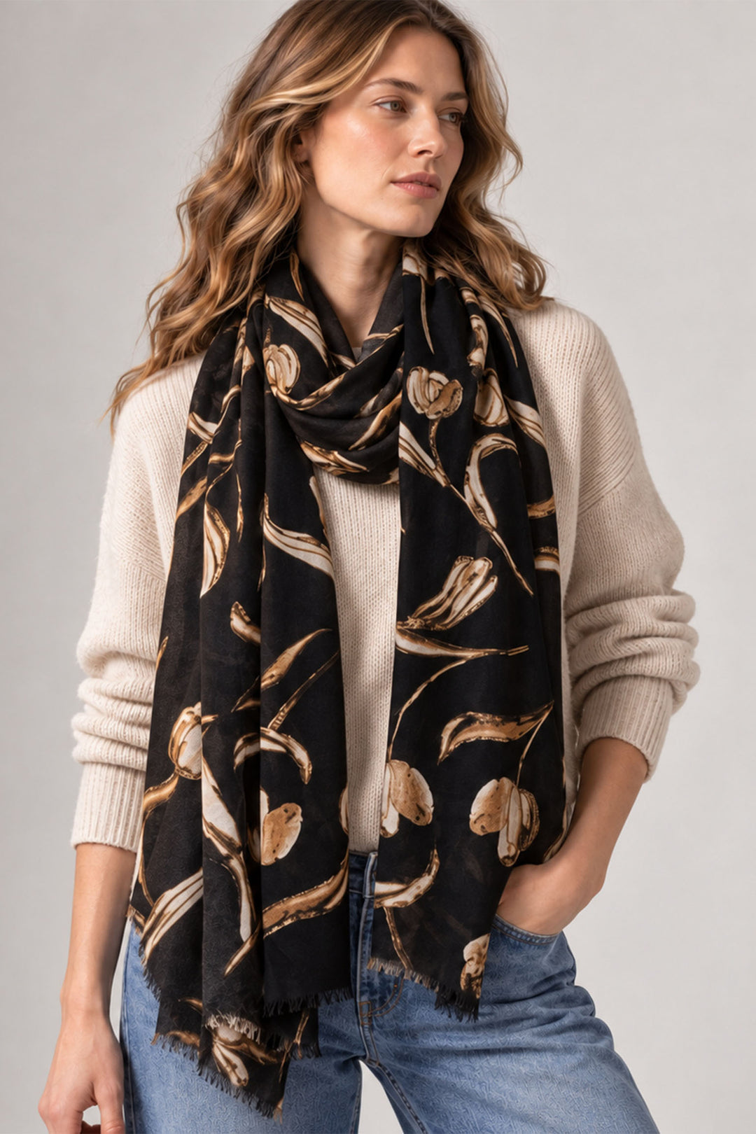black-large-floral-lightweight-scarf