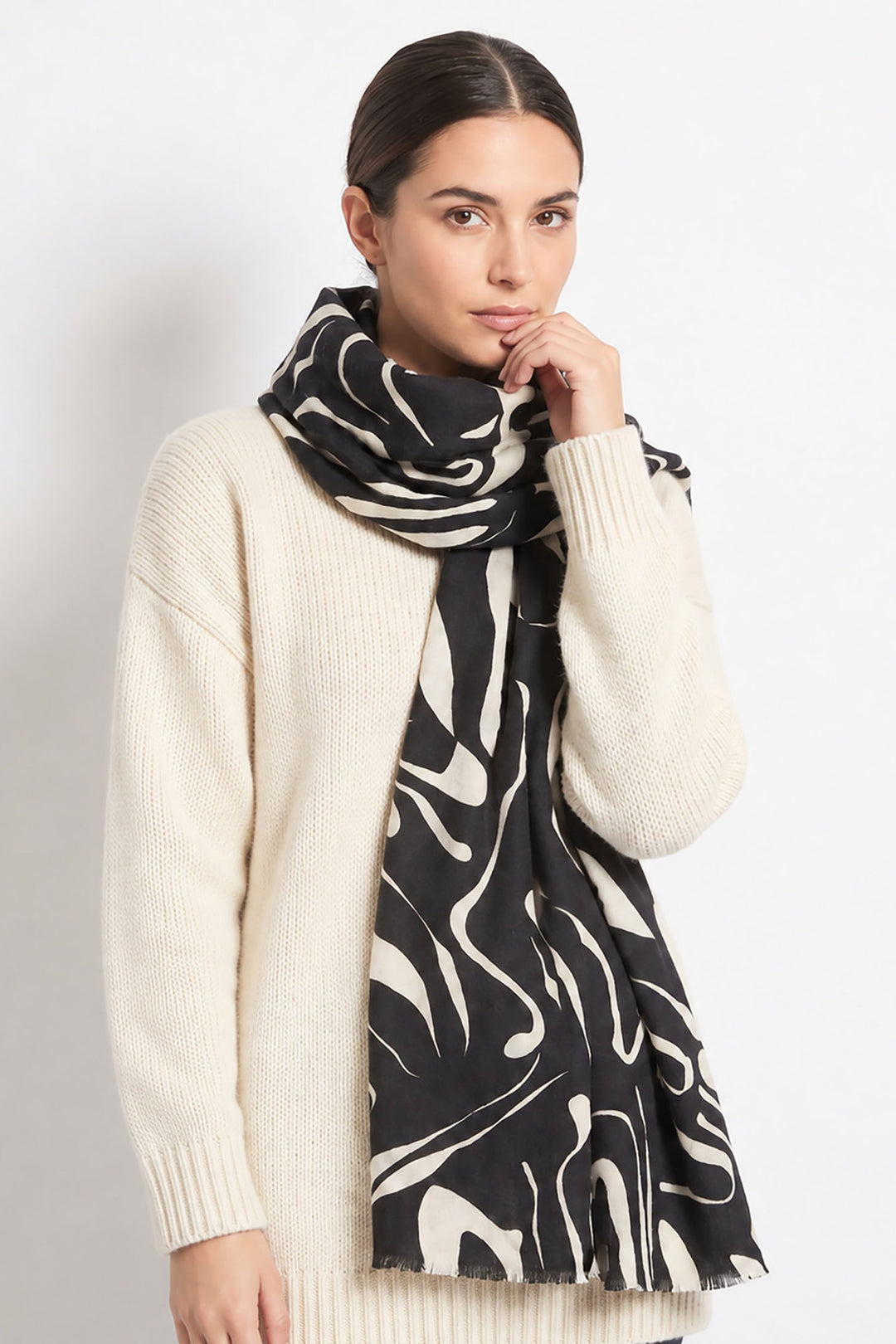 Vera-Lightweight-Scarf-Black-Abstract