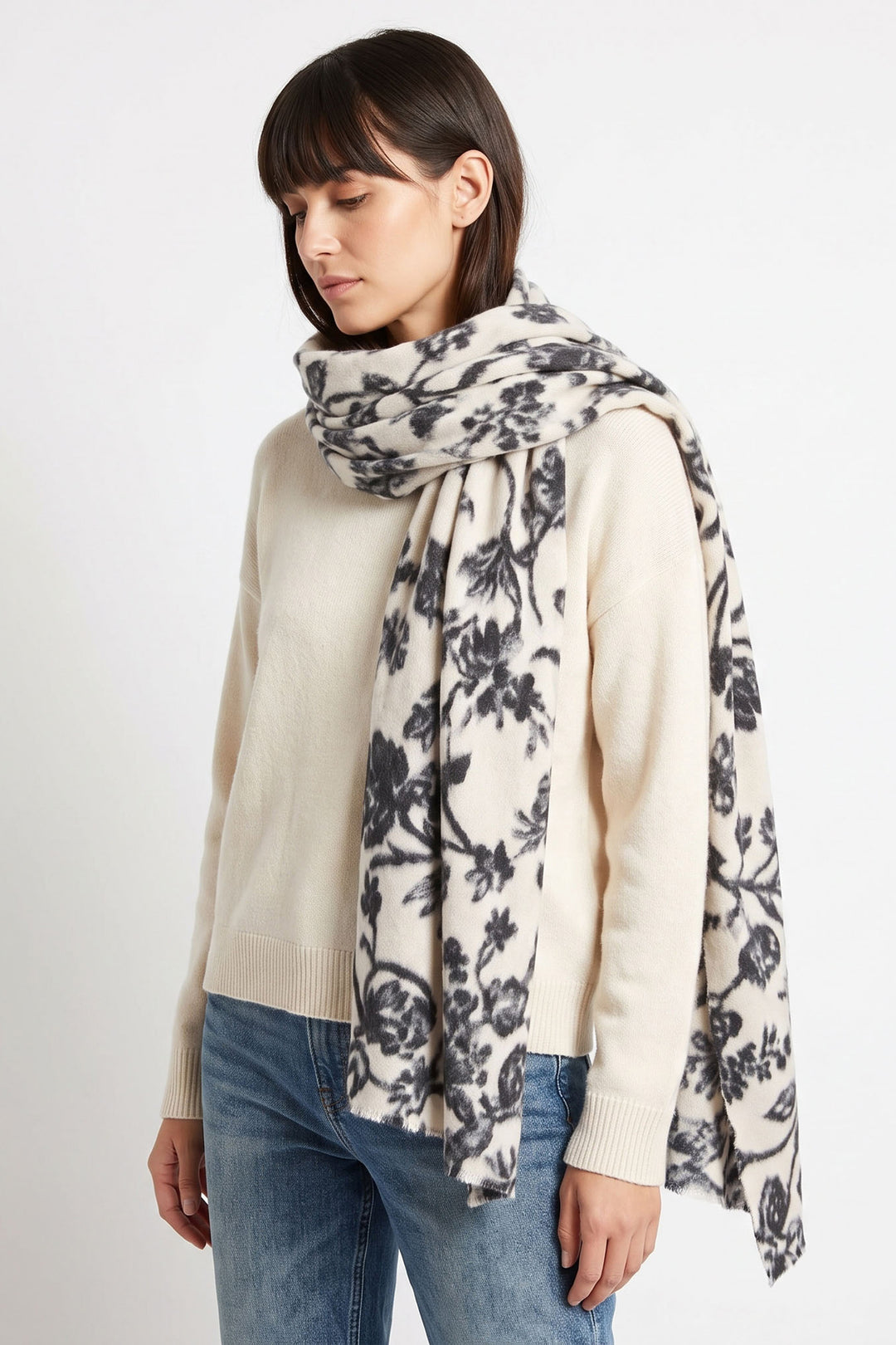 Melanie-Midweight-Scarf-Cream-Vintage-Floral