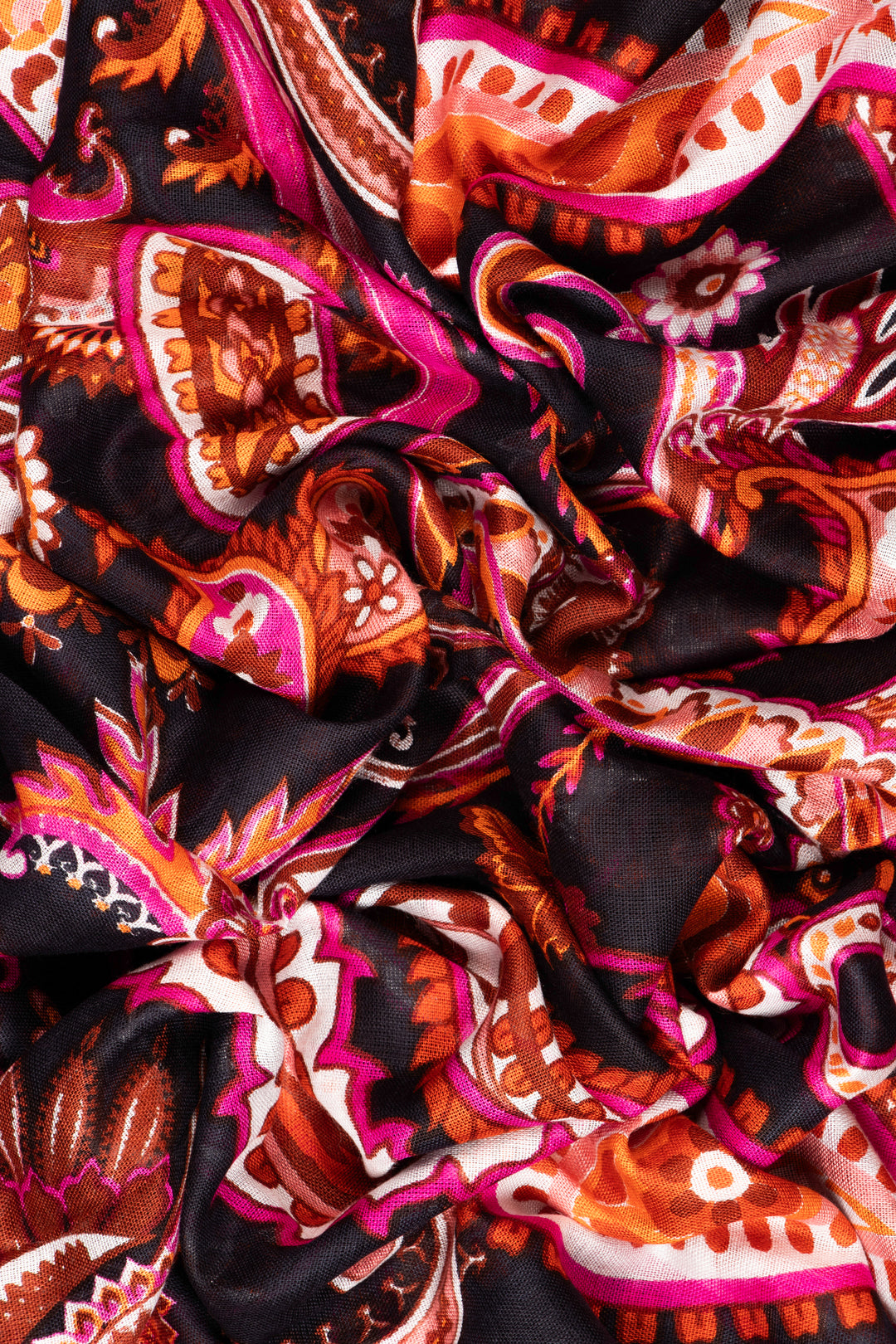 Ashton Lightweight Scarf - Burnt Orange, Paisley