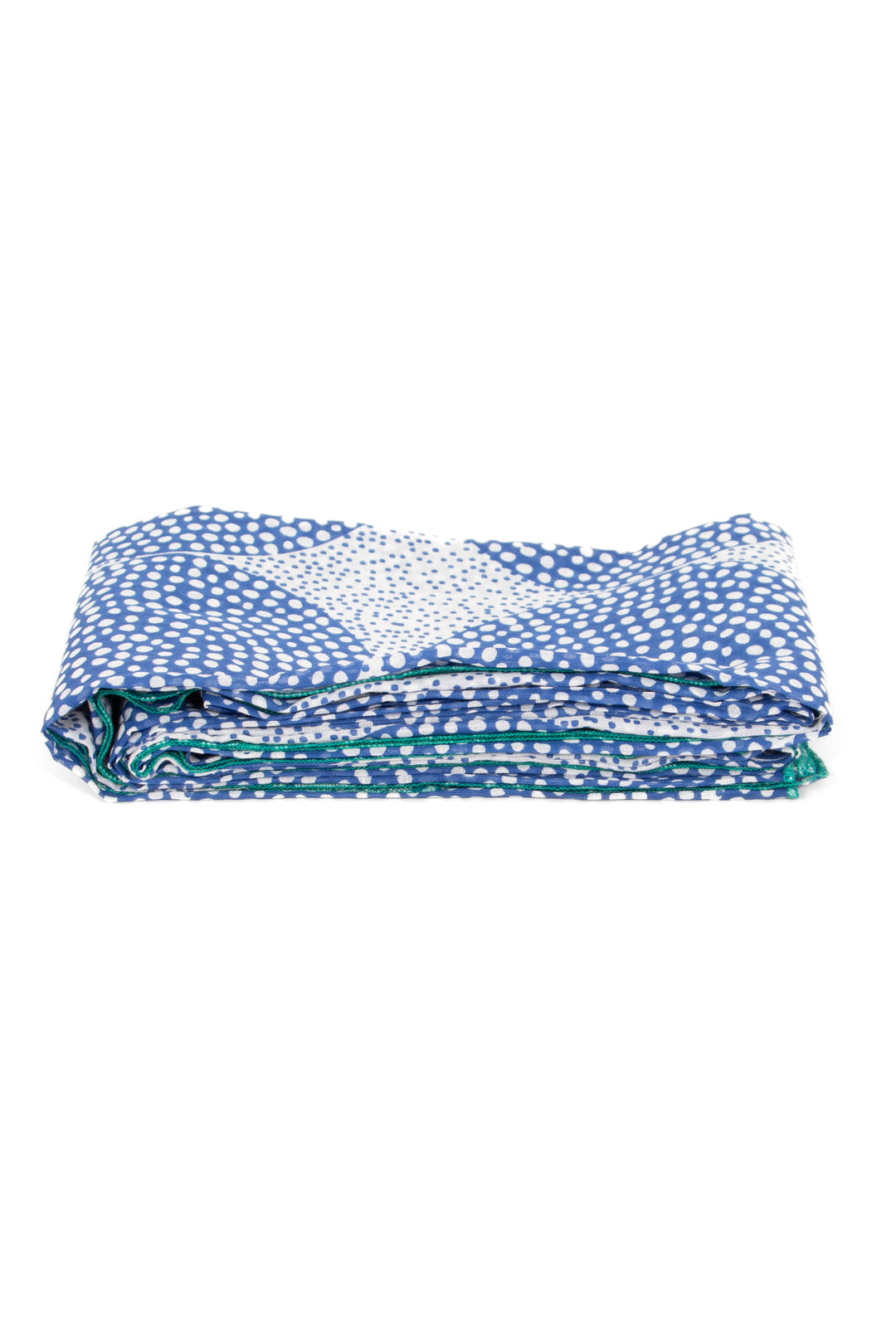 camille-lightweight-cotton-scarf-blue-polka-dot-circles-folded-summer-weight