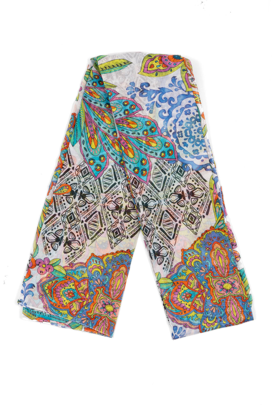 gaia-lightweight-cotton-scarf-blue-multi-mosaic-print-folded