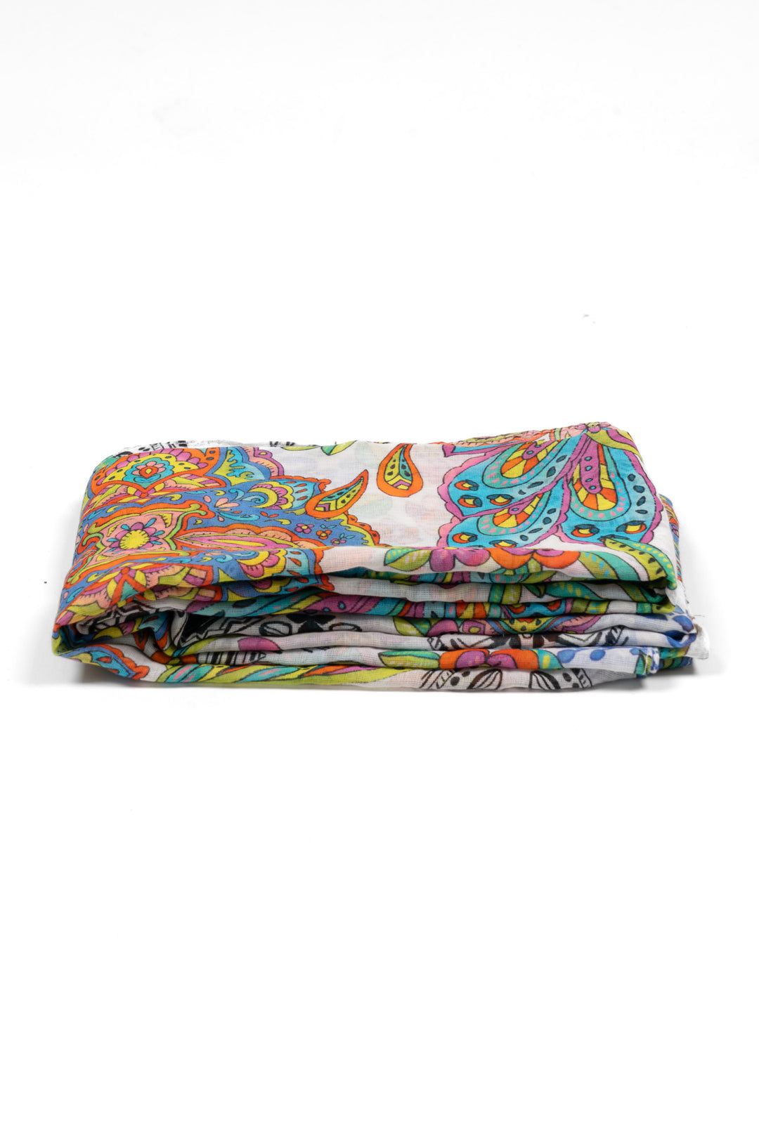 gaia-lightweight-cotton-scarf-blue-multi-mosaic-print-folded-square