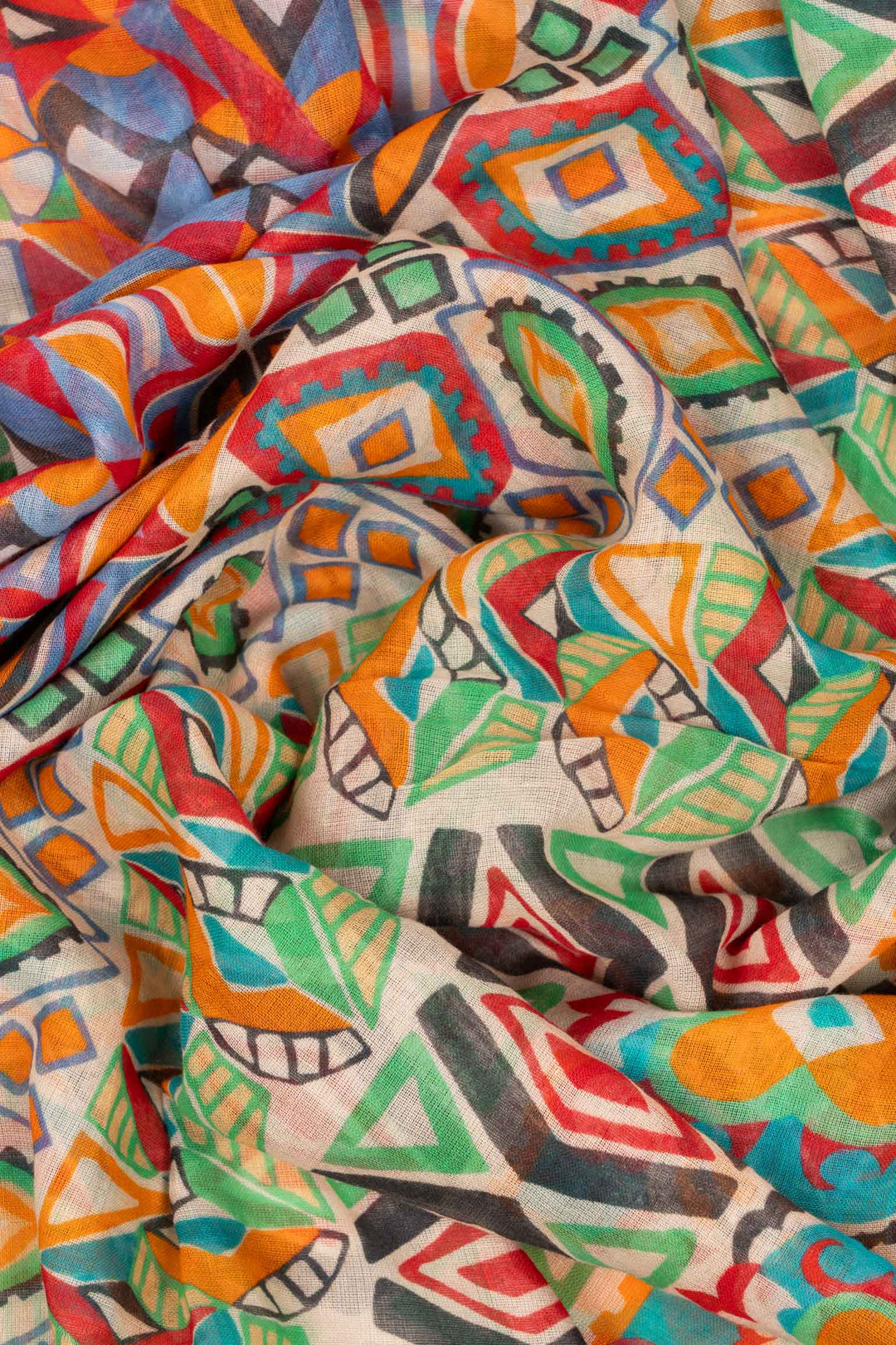 gaia-lightweight-scarf-red-multi-mosaic-print-close-up-pattern-soft-material