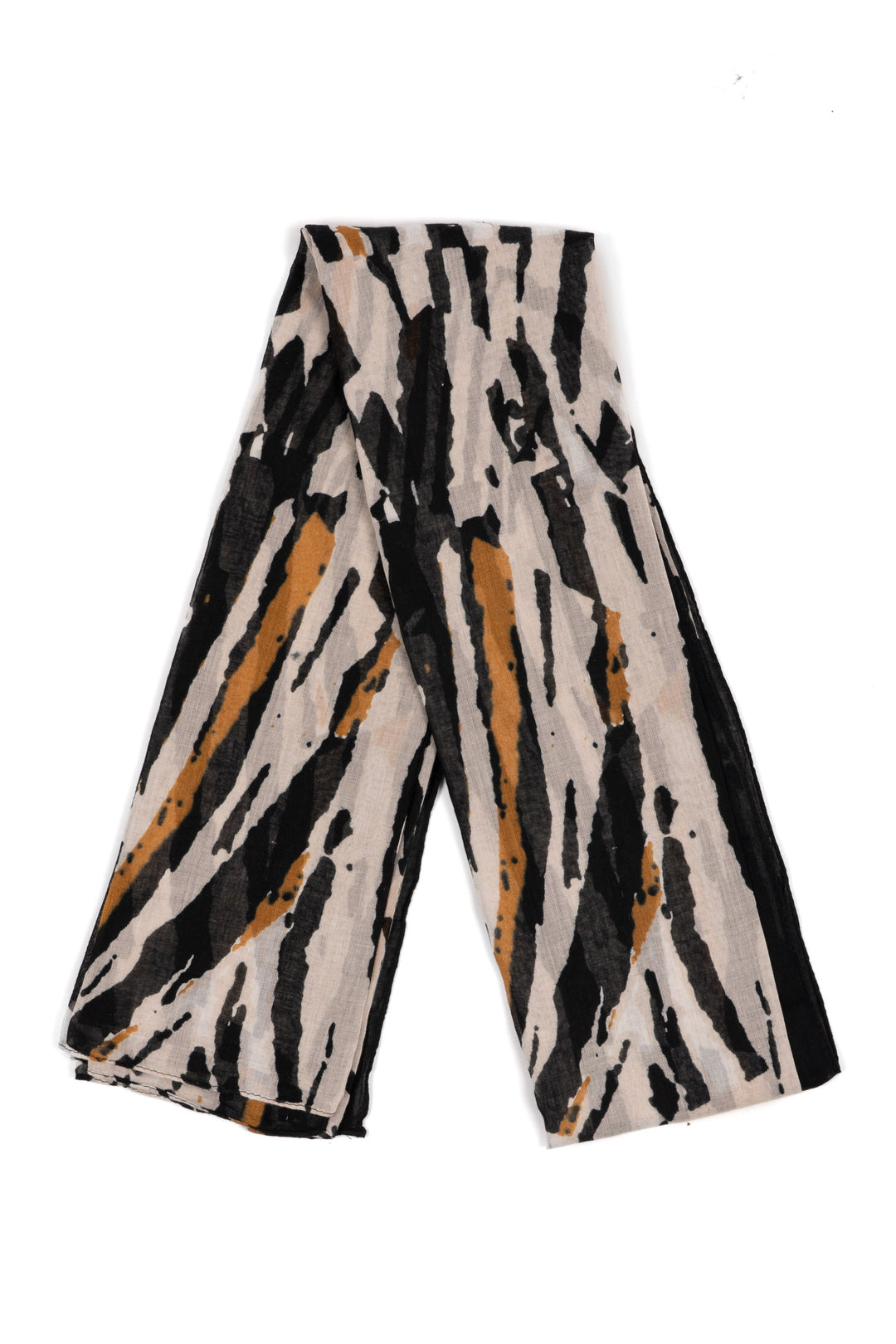 kai-lightweight-cotton-scarf-black-zebra-print-folded