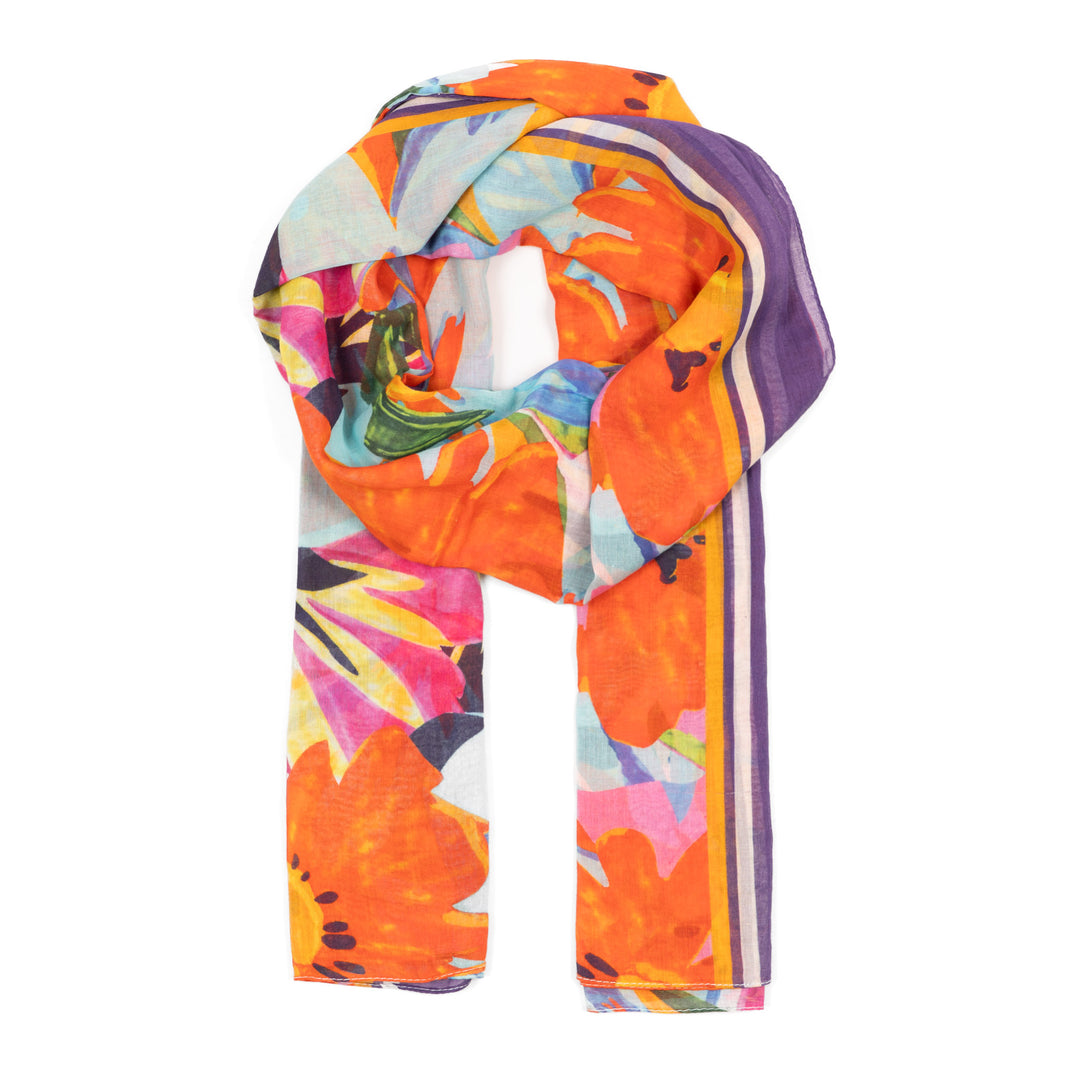 farrah-lightweight-cotton-scarf-purple-multi-floral-print-orange-bold-colours
